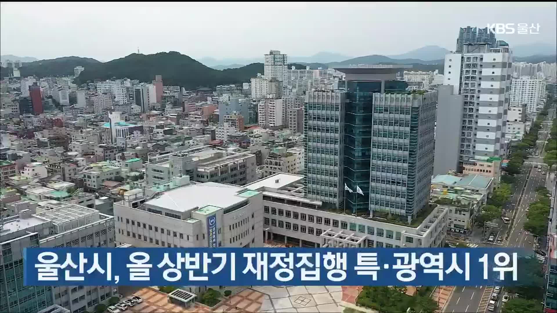 울산시, 올 상반기 재정집행 특·광역시 1위