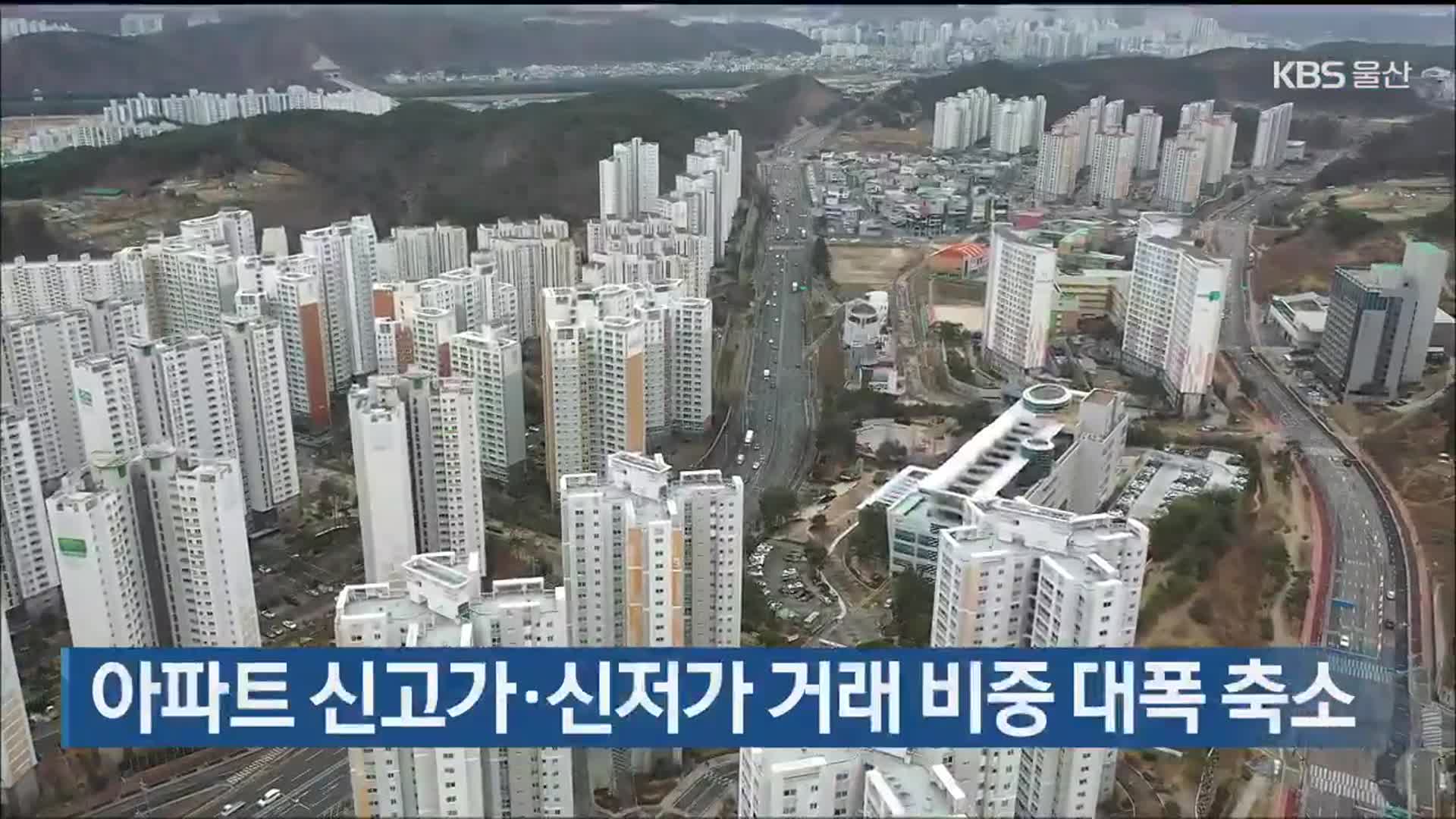 울산 아파트 신고가·신저가 거래 비중 대폭 축소