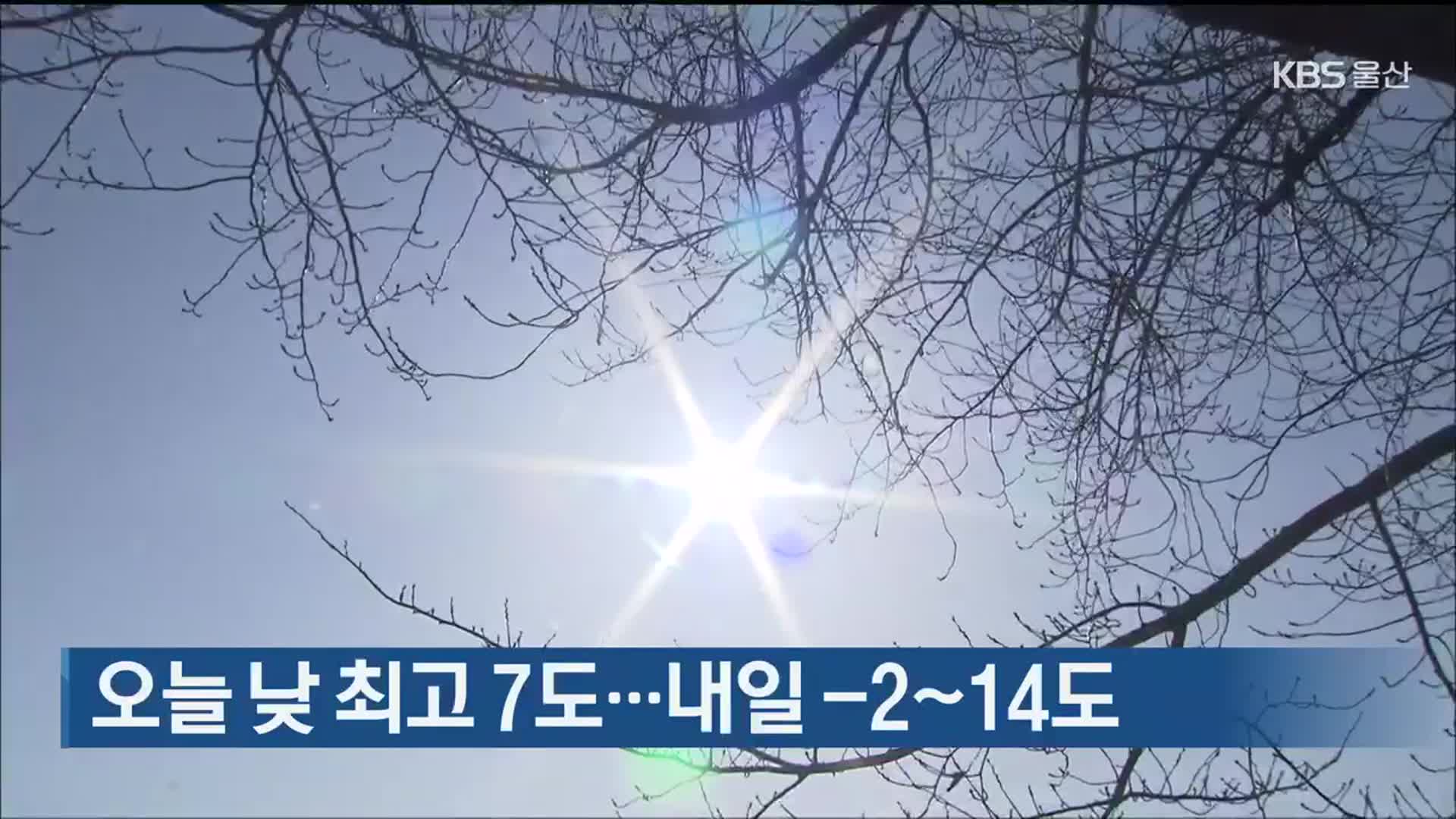 울산 오늘 낮 최고 7도…내일 -2~14도