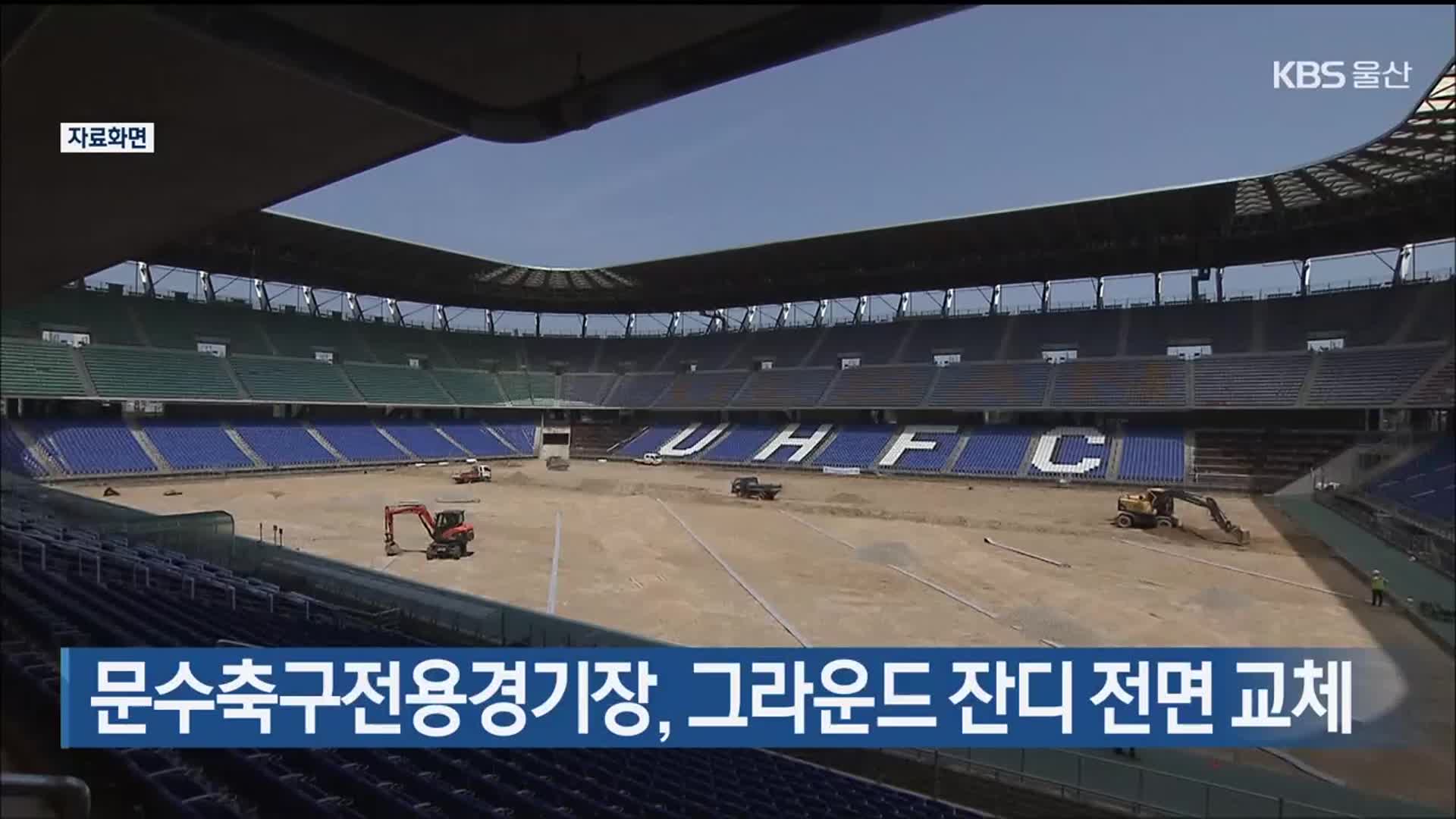 문수축구전용경기장, 그라운드 잔디 전면 교체