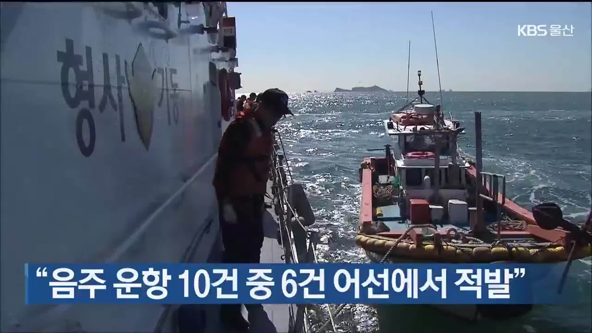 “음주 운항 10건 중 6건 어선에서 적발”