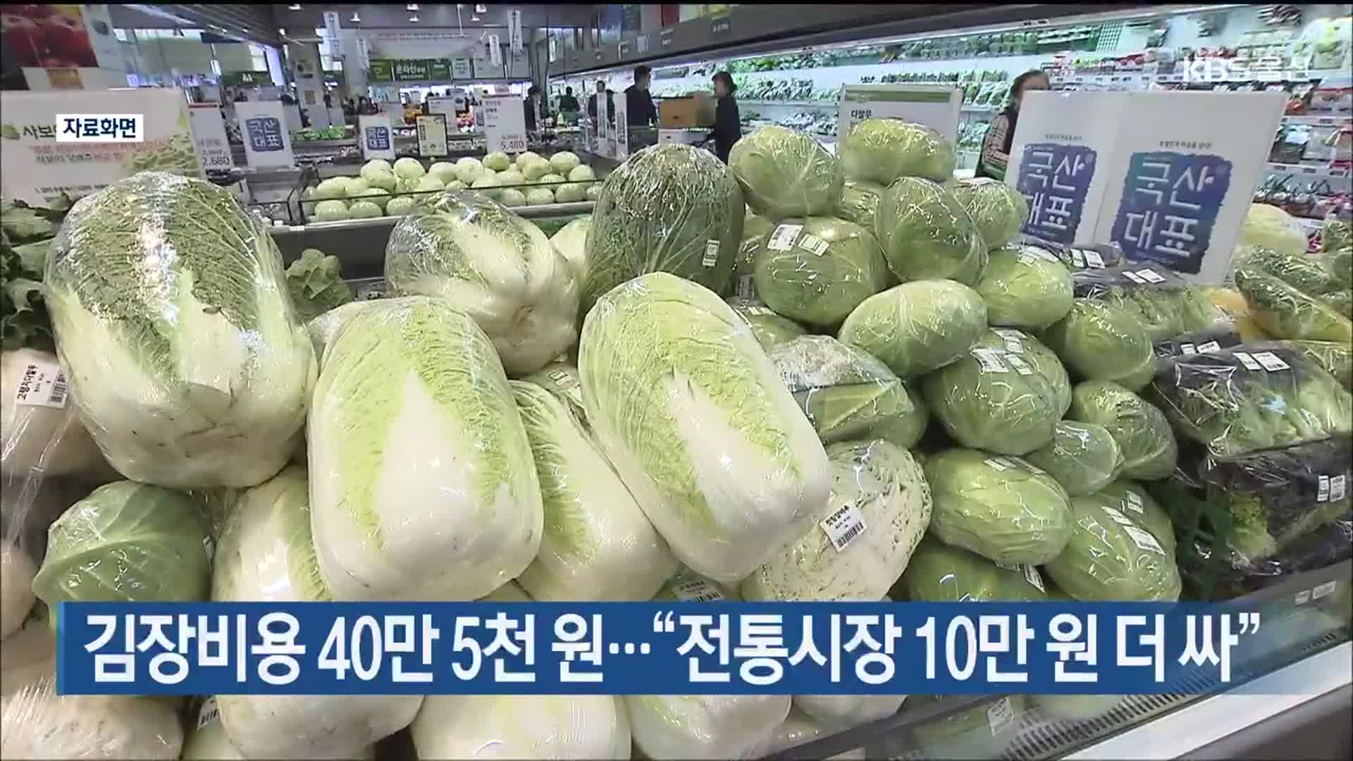 울산 김장비용 40만 5천 원…“전통시장 10만 원 더 싸”