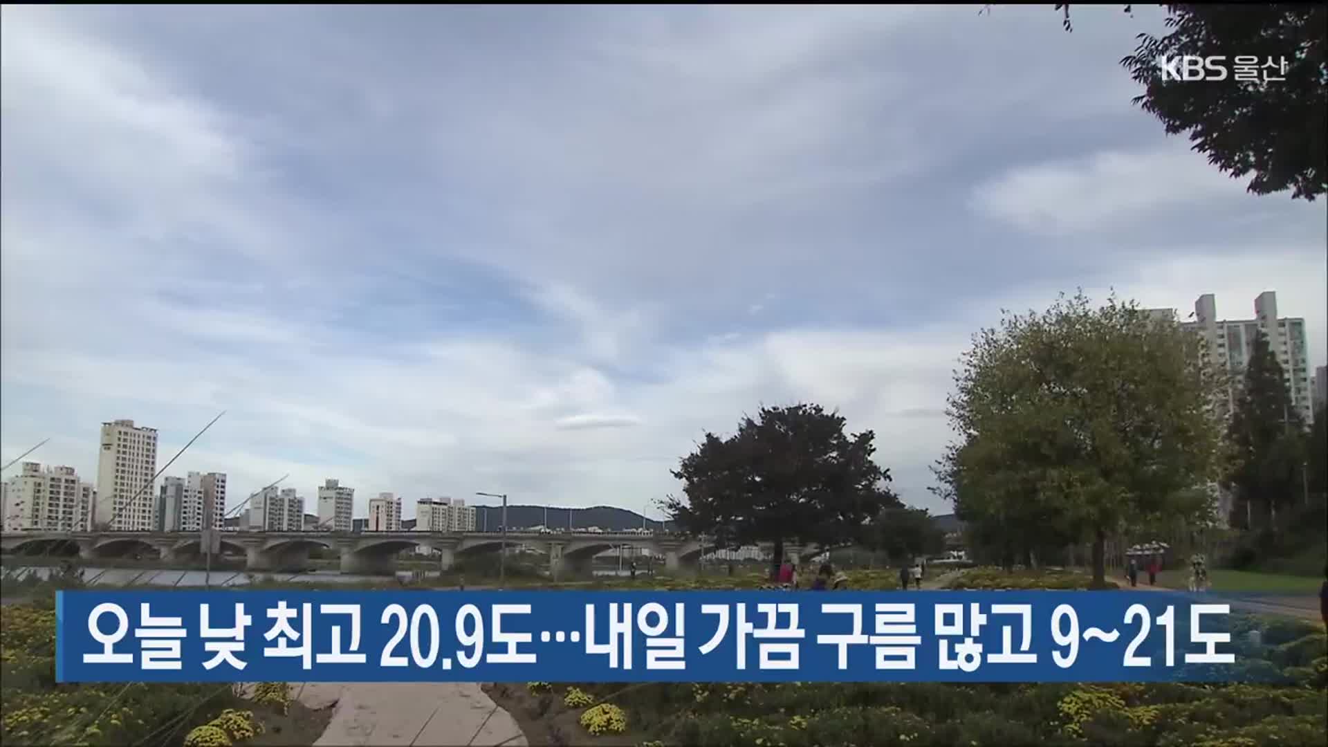 울산 오늘 낮 최고 20.9도…내일 가끔 구름 많고 9~21도