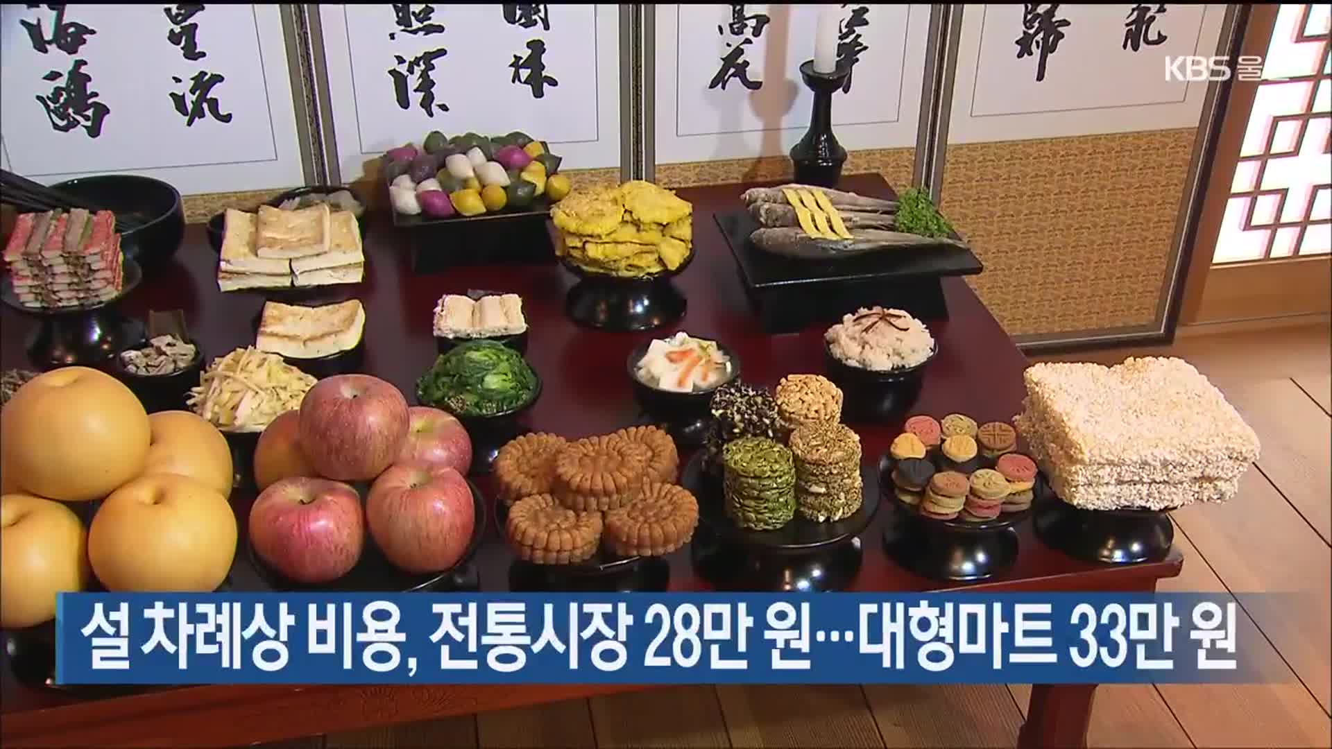 설 차례상 비용, 전통시장 28만 원…대형마트 33만 원