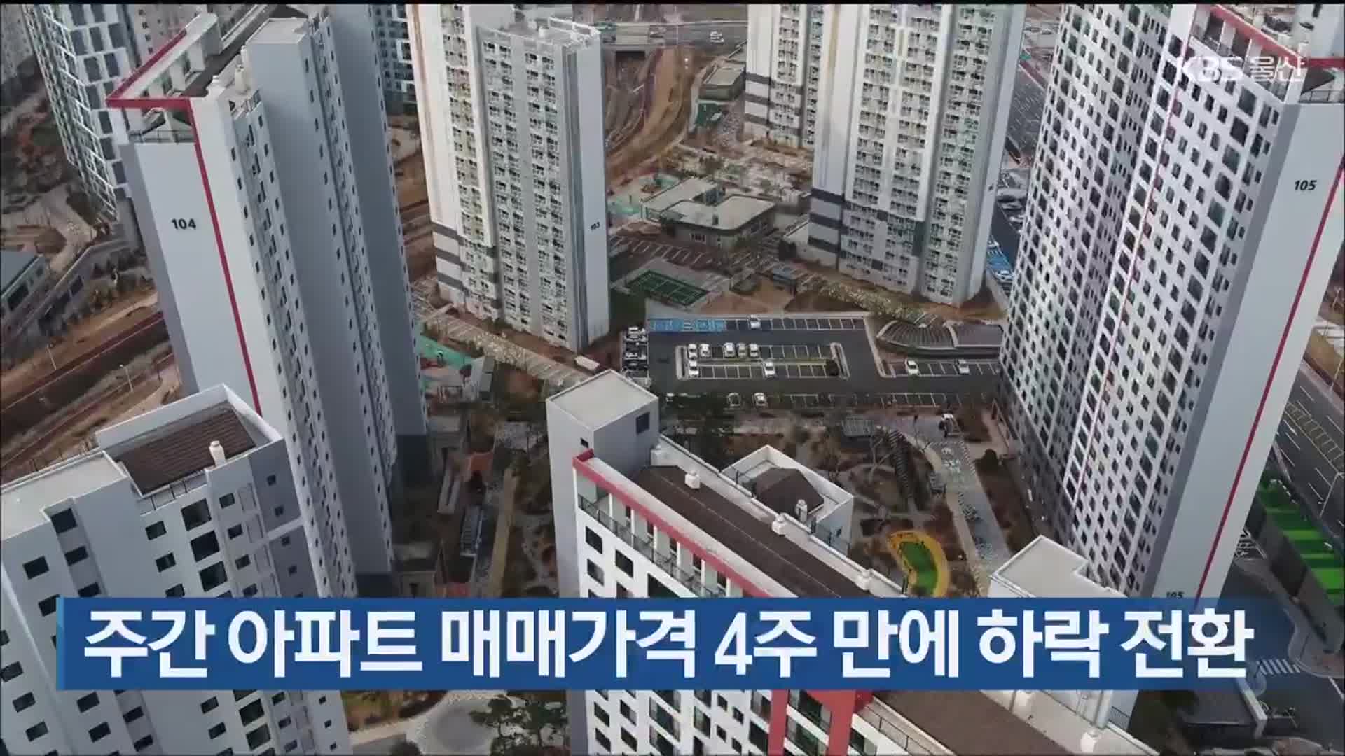 울산 주간 아파트 매매가격 4주 만에 하락 전환