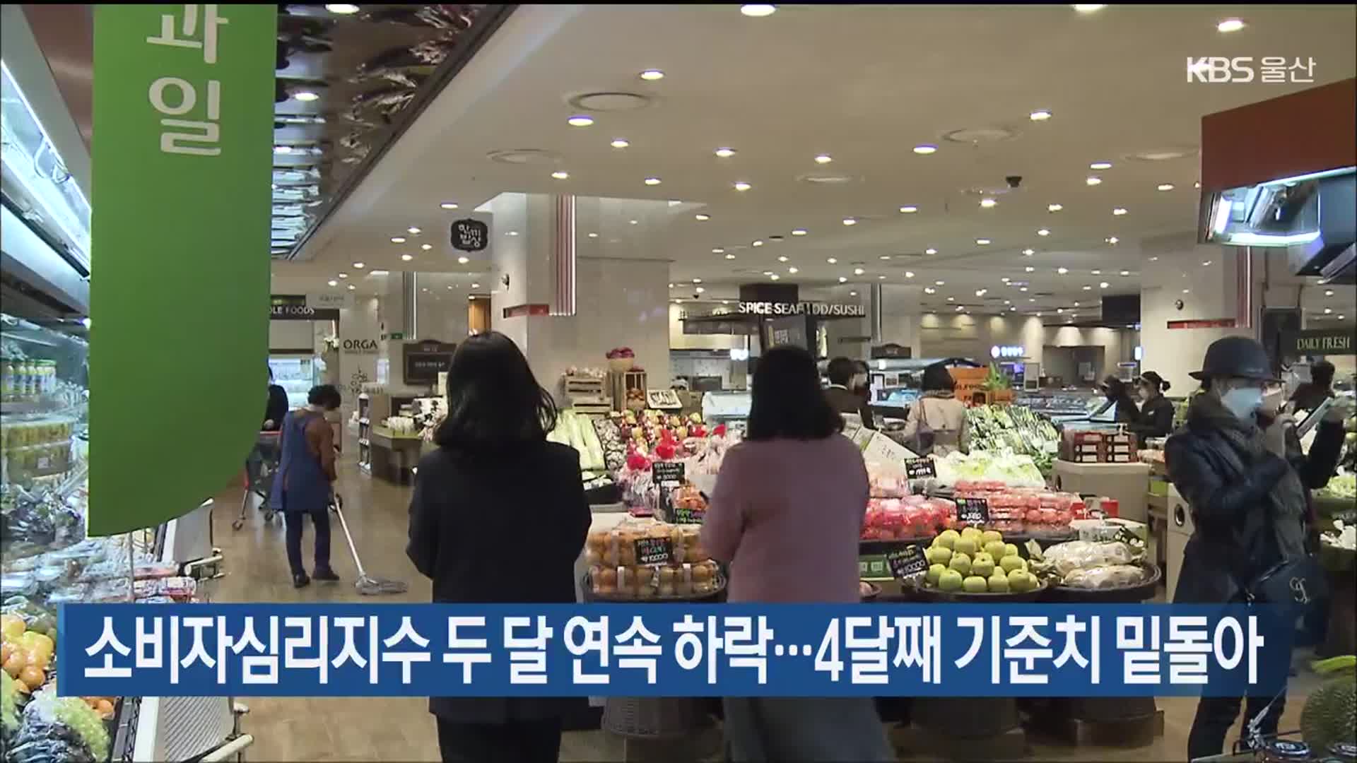 울산 소비자심리지수 두 달 연속 하락…4달째 기준치 밑돌아