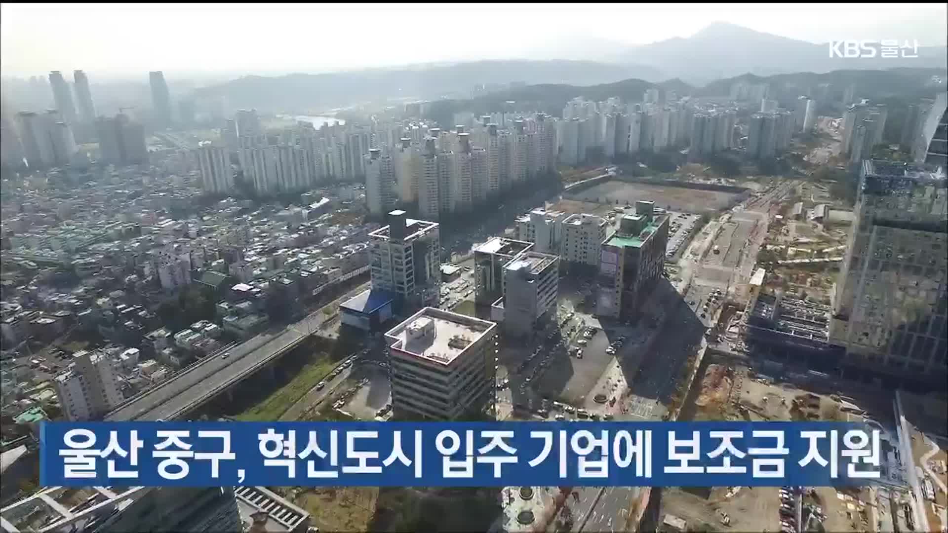 울산 중구, 혁신도시 입주 기업에 보조금 지원