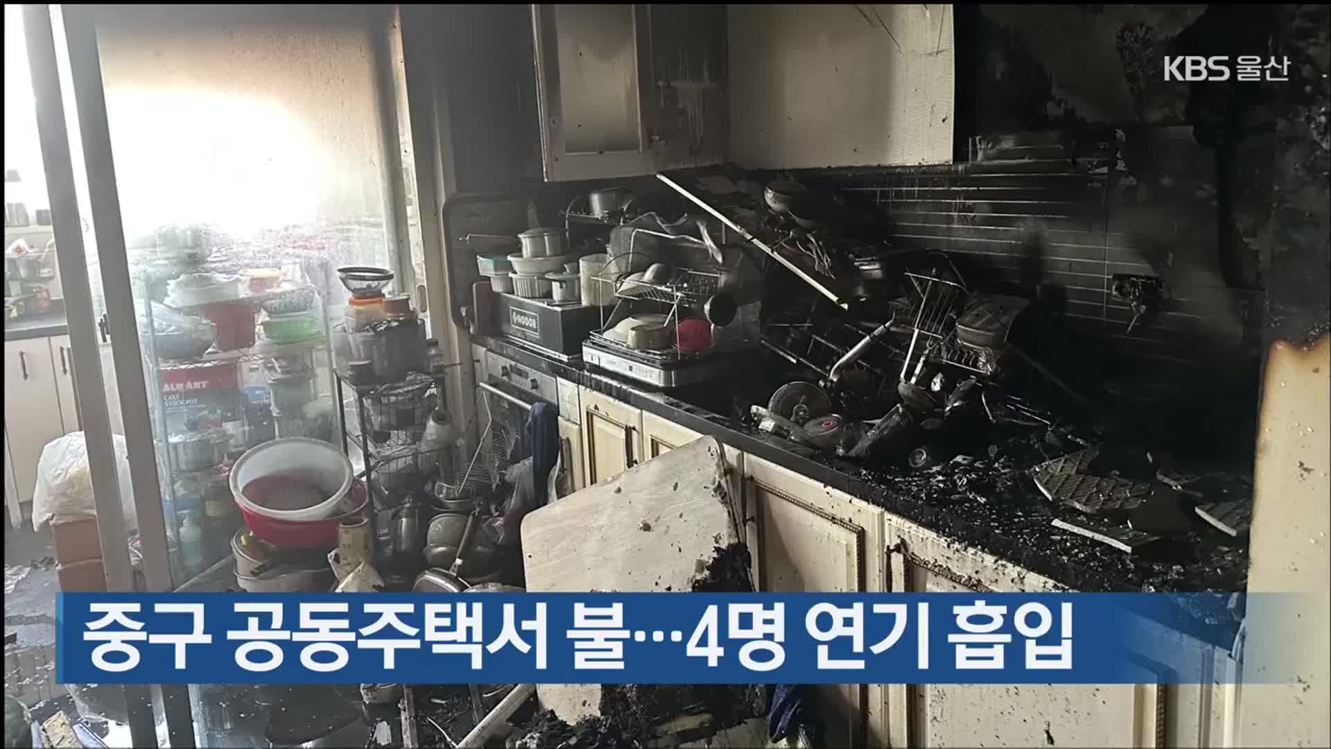 울산 중구 공동주택서 불…4명 연기 흡입