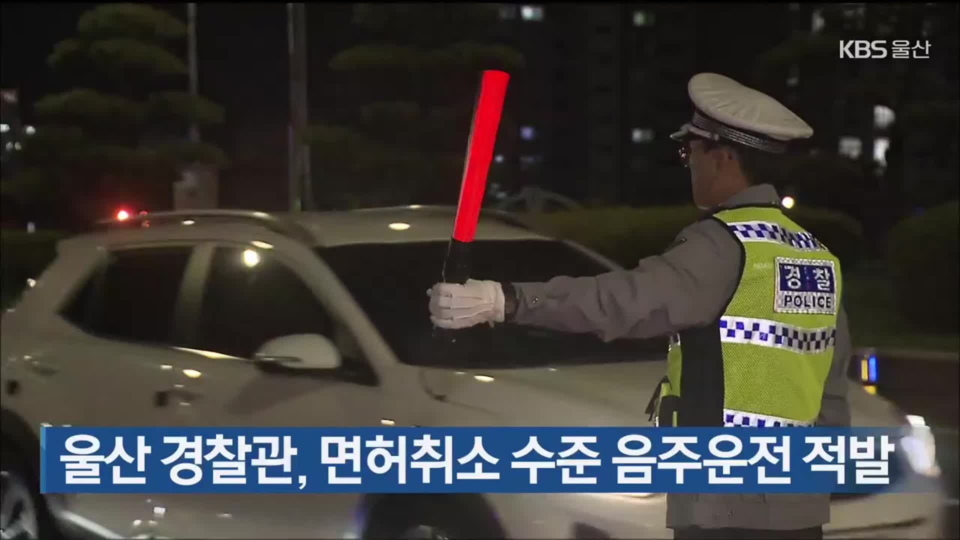 울산 경찰관, 면허취소 수준 음주운전 적발