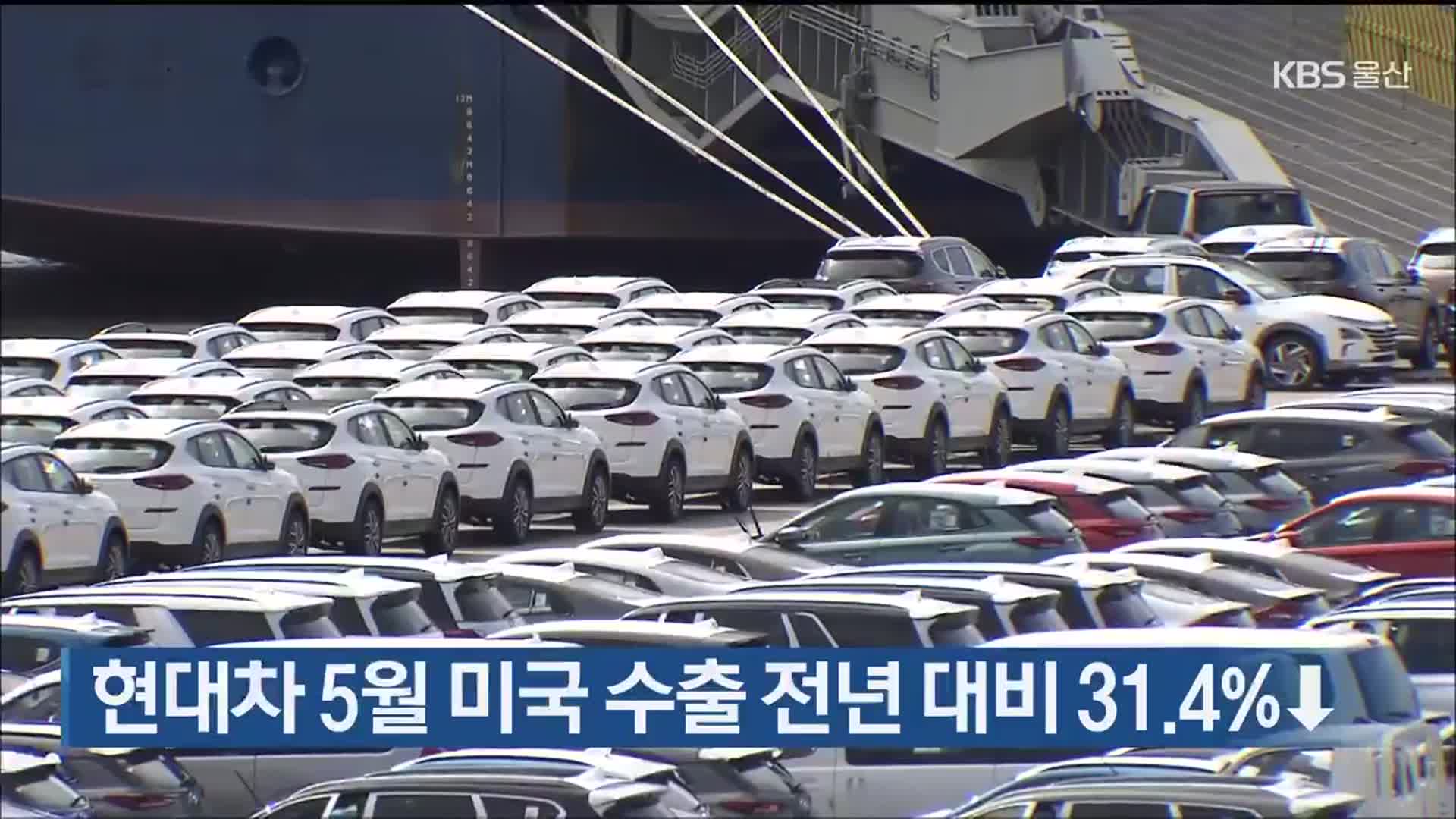 현대차 5월 미국 수출 전년 대비 31.4%↓