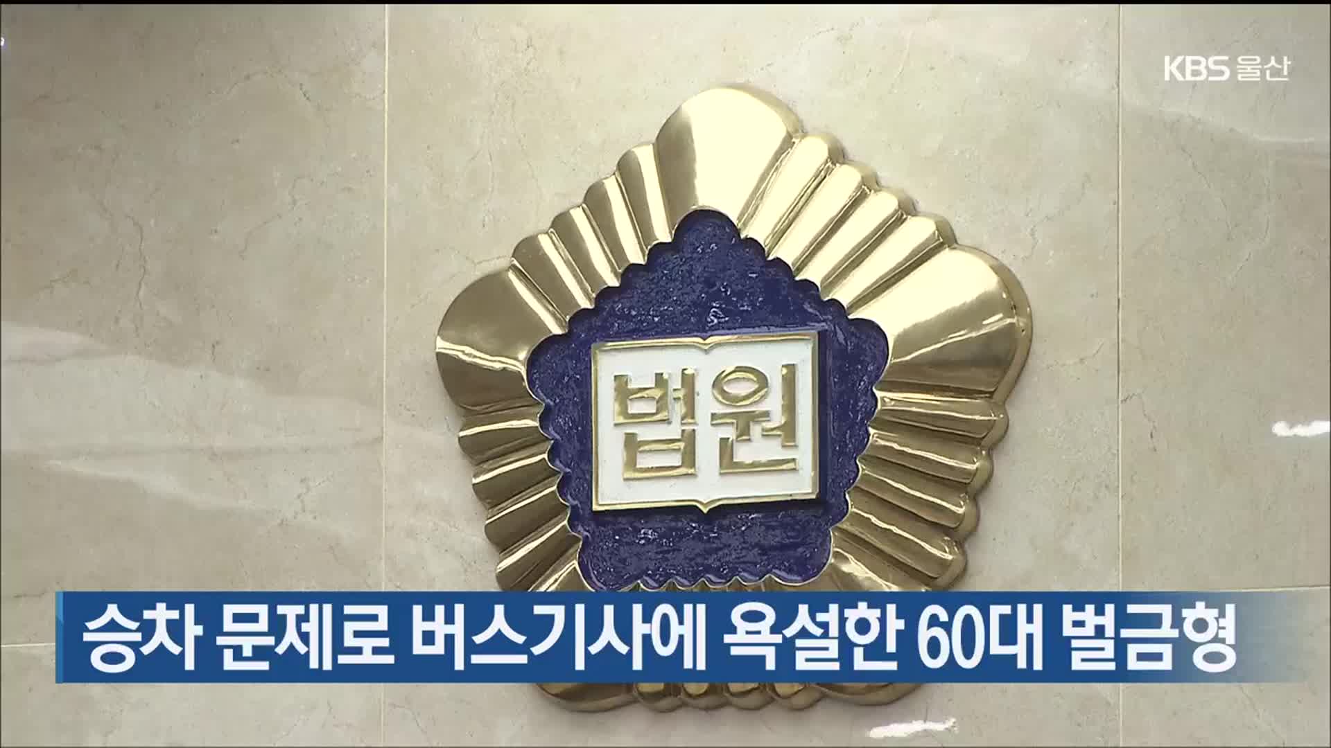 승차 문제로 버스기사에 욕설한 60대 벌금형