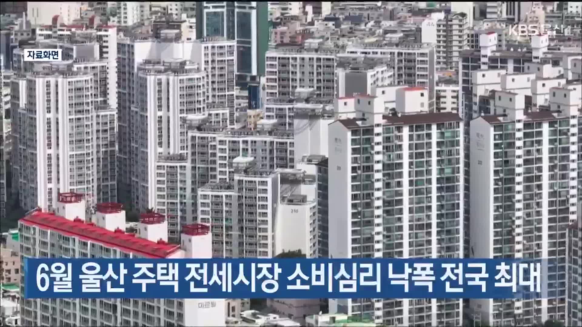 6월 울산 주택 전세시장 소비심리 낙폭 전국 최대