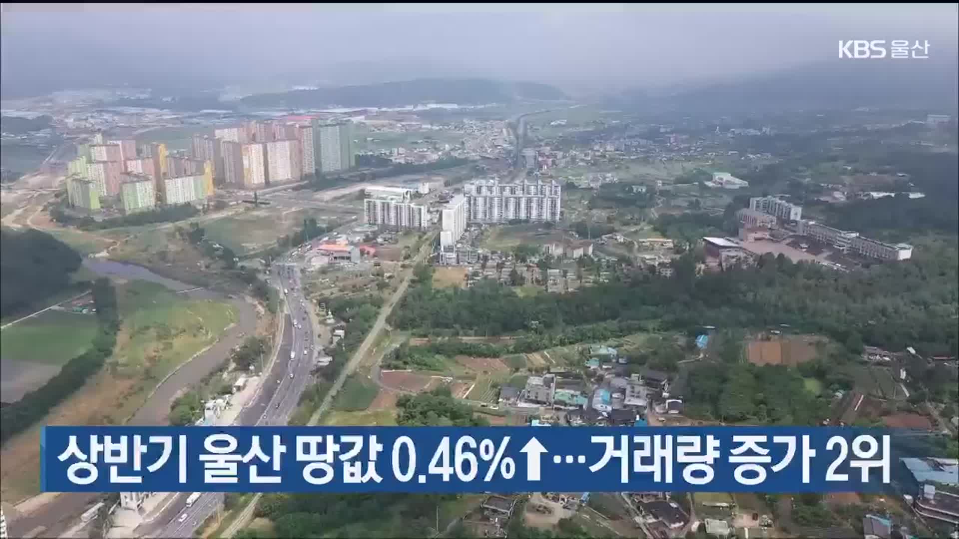 상반기 울산 땅값 0.46%↑…거래량 증가 2위