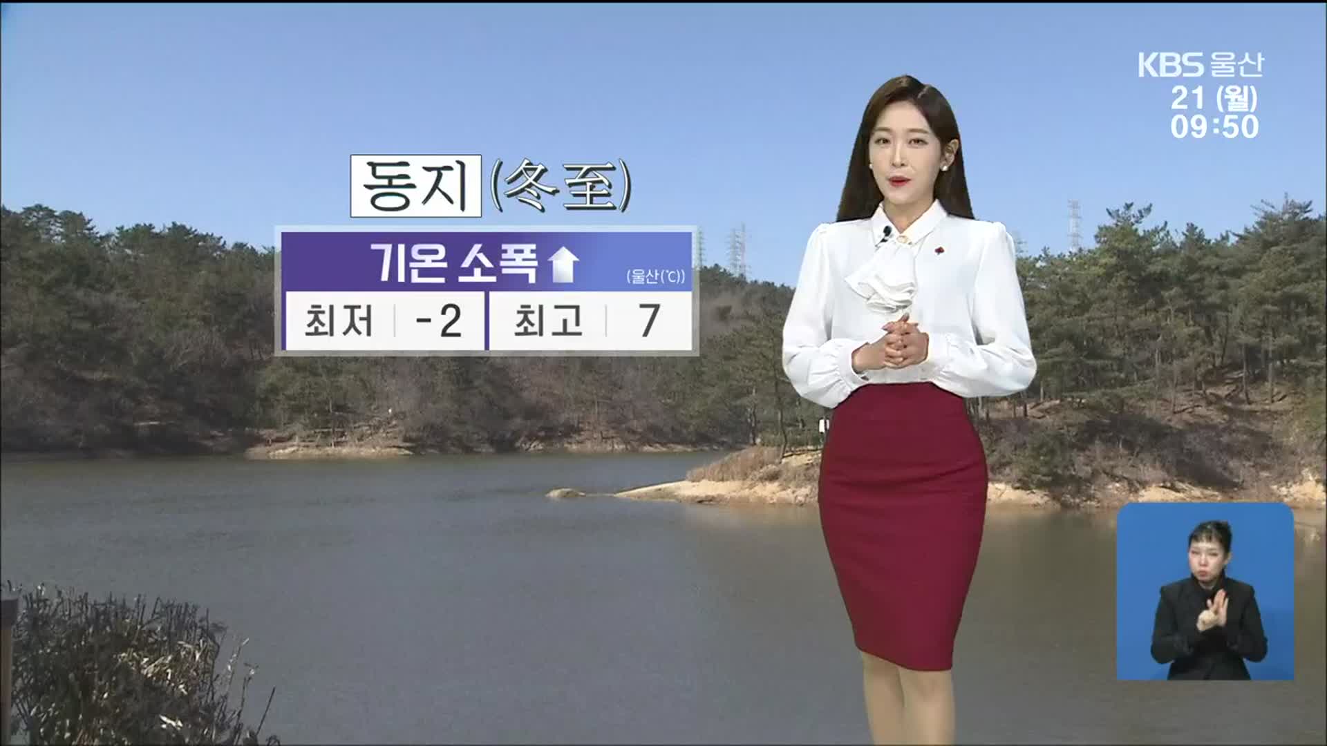 [날씨] 절기 ‘동지’, 울산 기온 소폭 상승…최고 7도