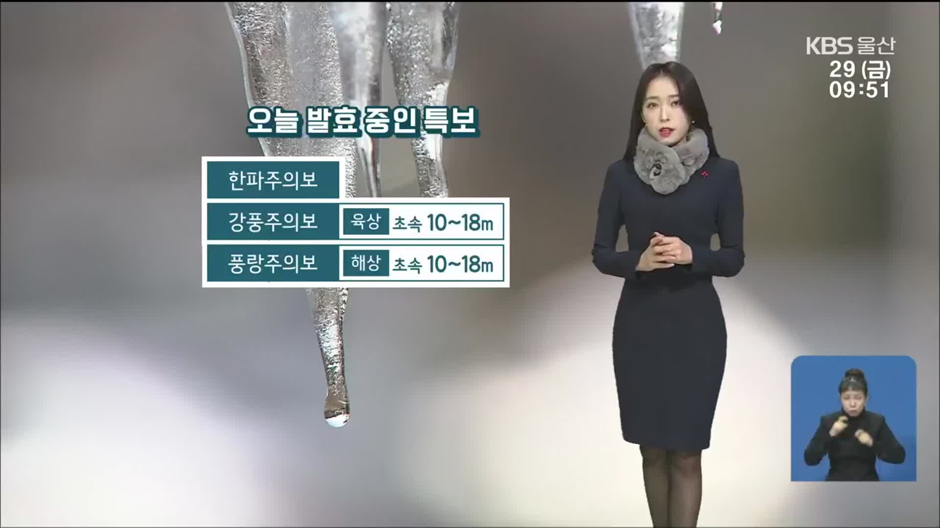 [날씨] 울산 한낮 기온 1도…“강풍 시설물 피해 주의”