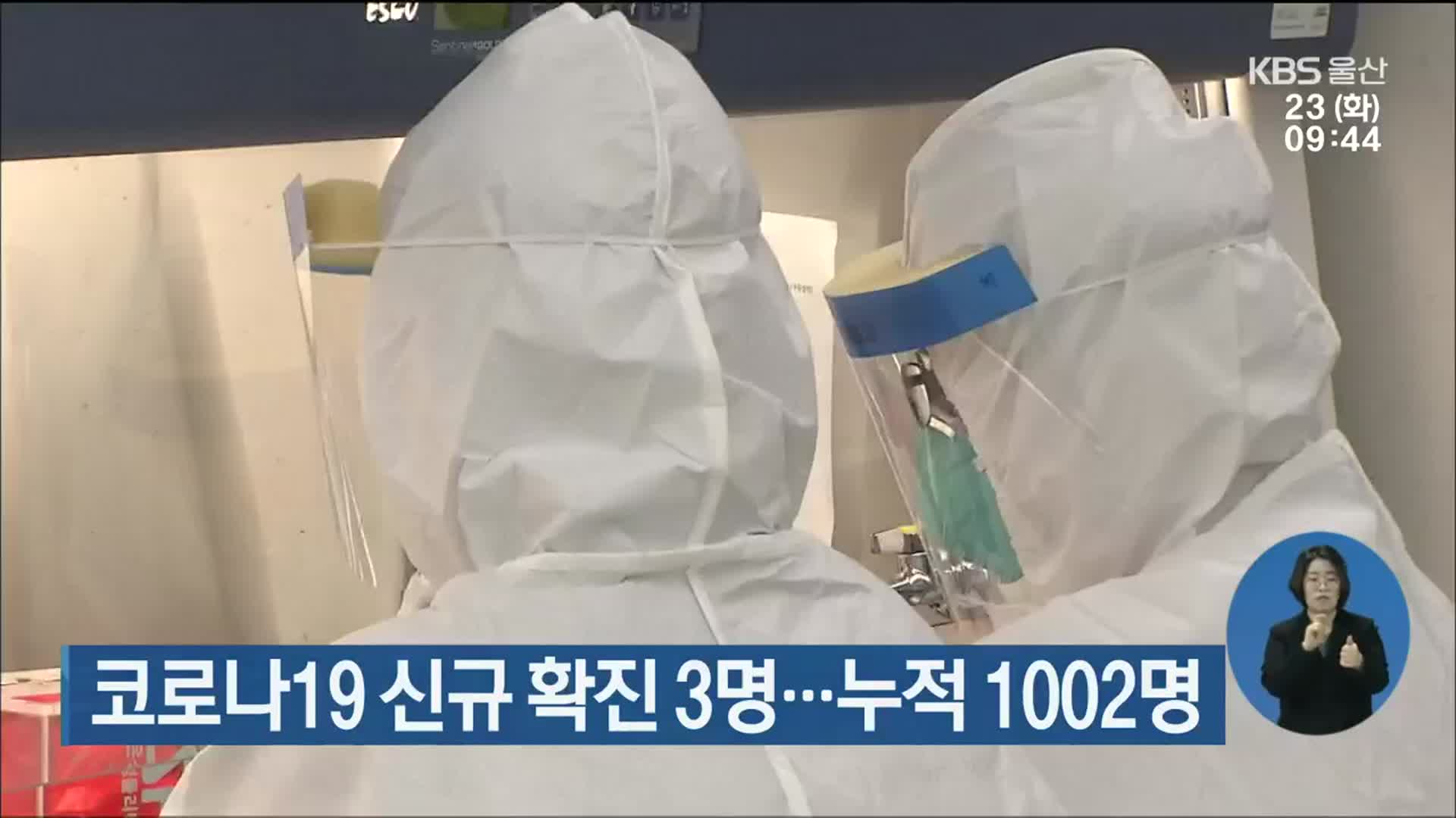 울산 코로나19 신규 확진 3명…누적 1002명