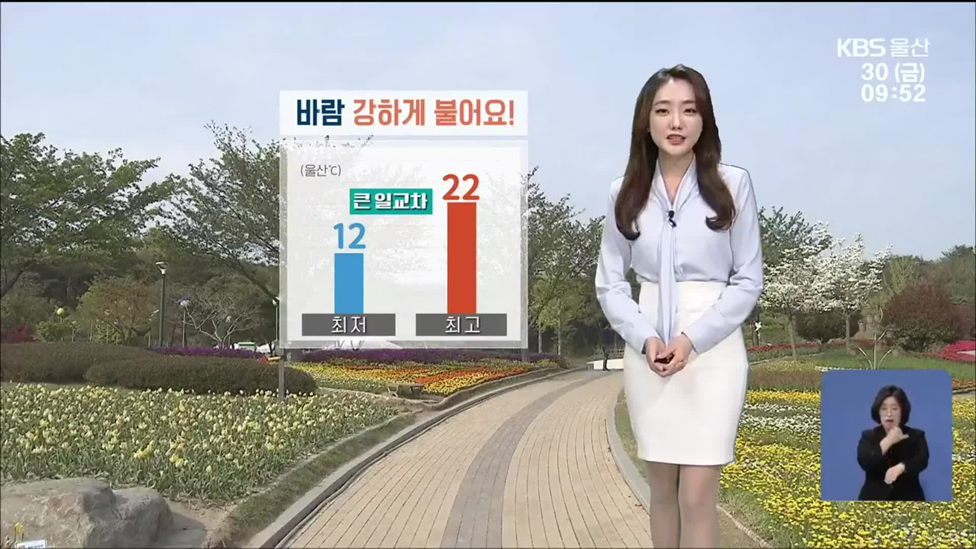 [날씨] 울산 낮까지 강한 바람…큰 일교차 주의