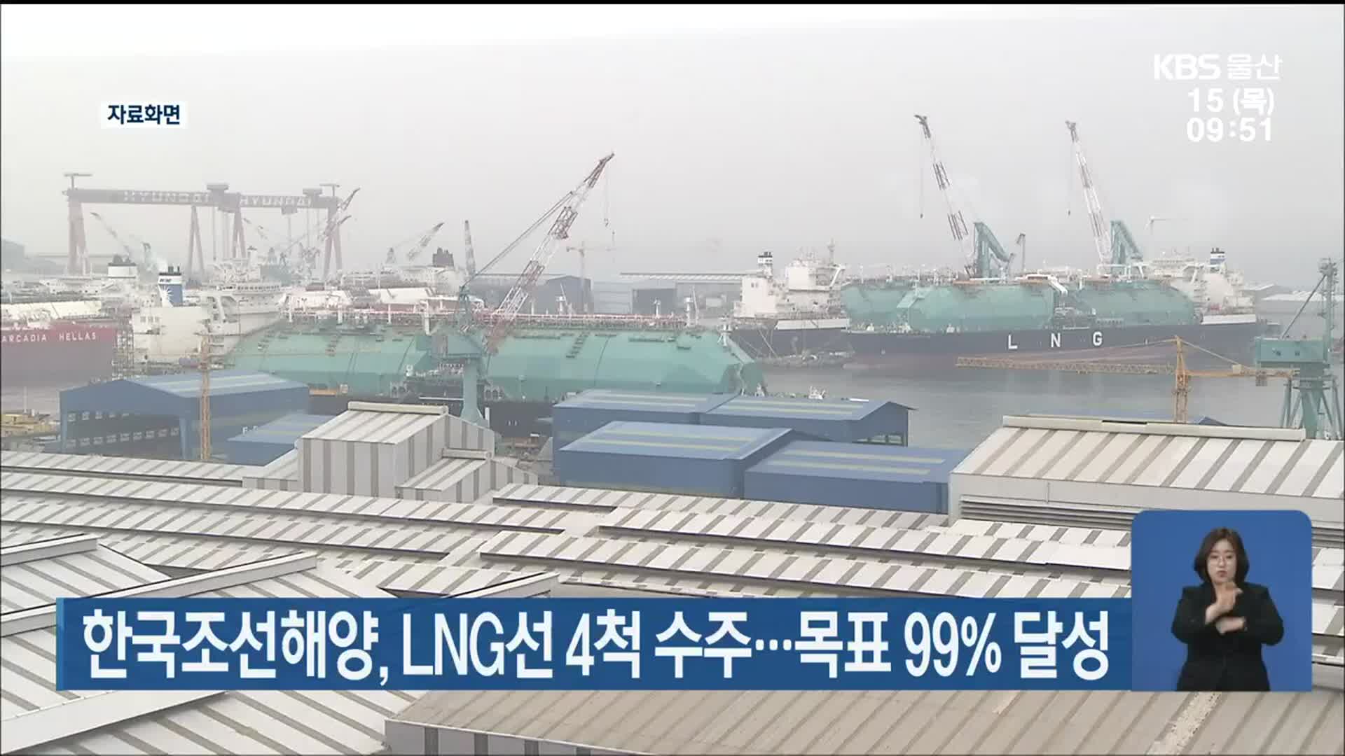 한국조선해양, LNG선 4척 수주…목표 99% 달성
