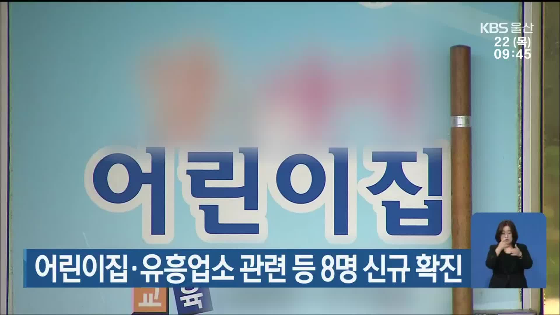 울산 어린이집·유흥업소 관련 등 8명 신규 확진