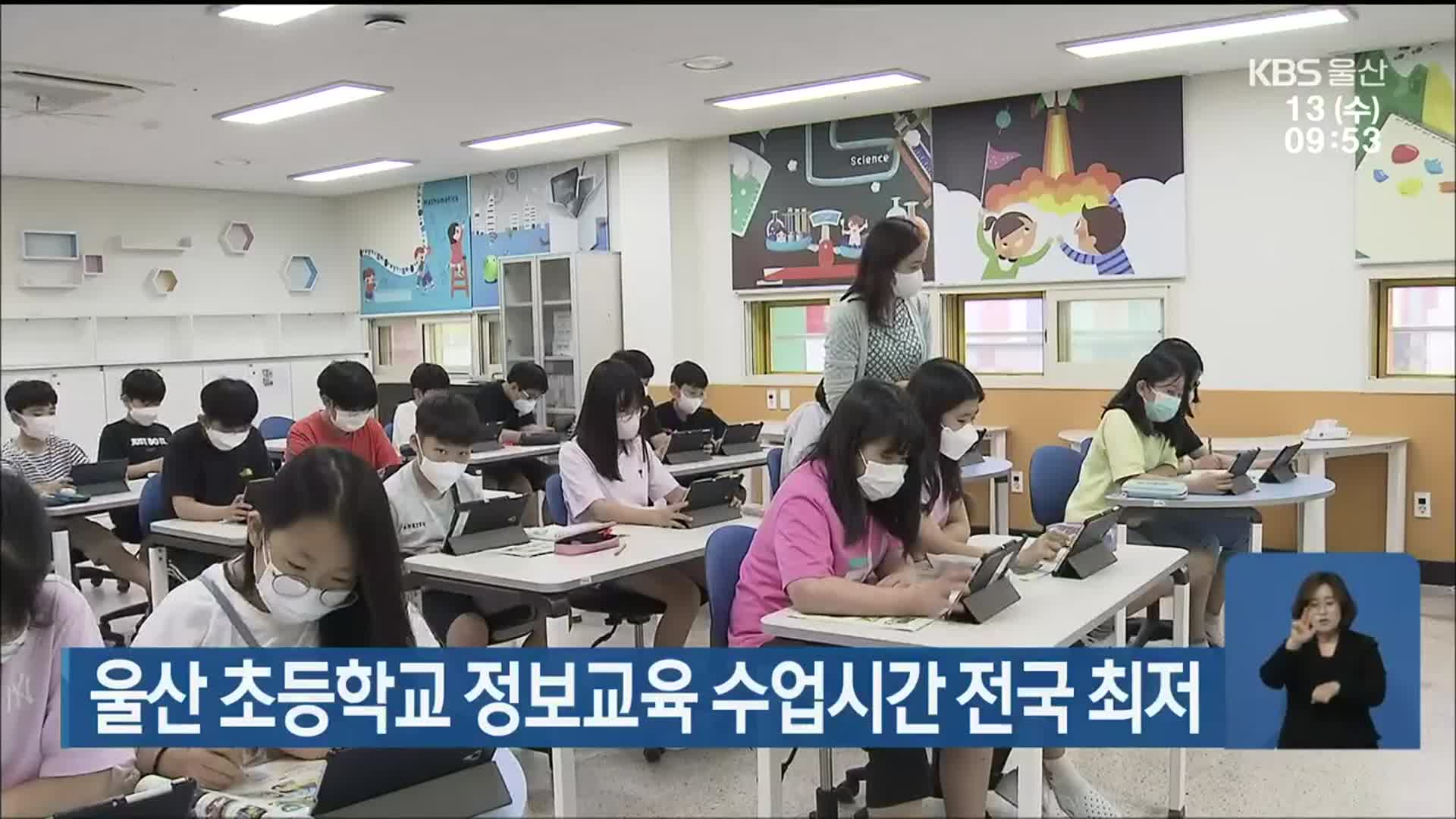 울산 초등학교 정보교육 수업시간 전국 최저