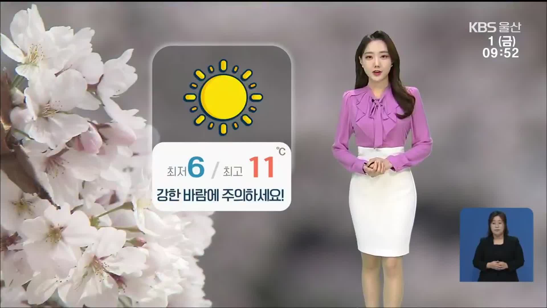 [날씨] 울산 대체로 맑고 쌀쌀…낮 최고 11도