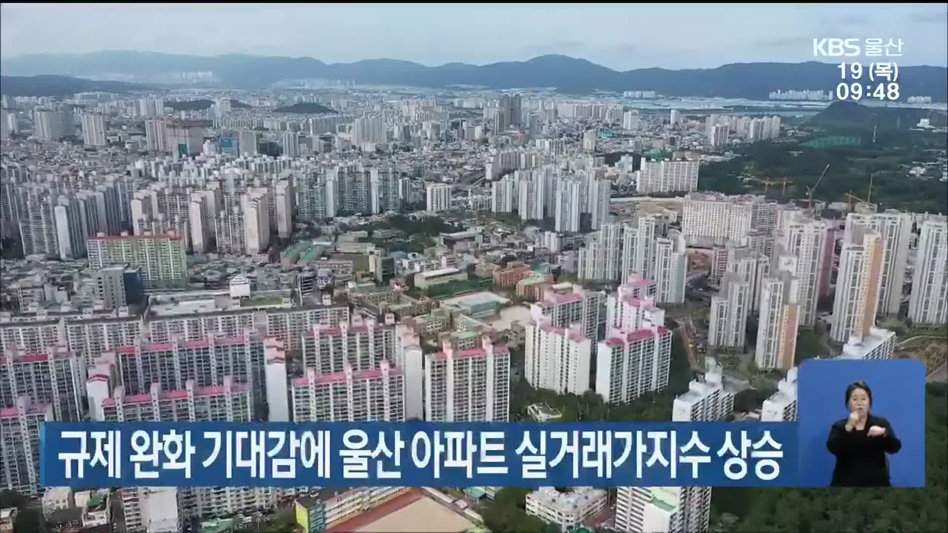 규제 완화 기대감에 울산 아파트 실거래가지수 상승