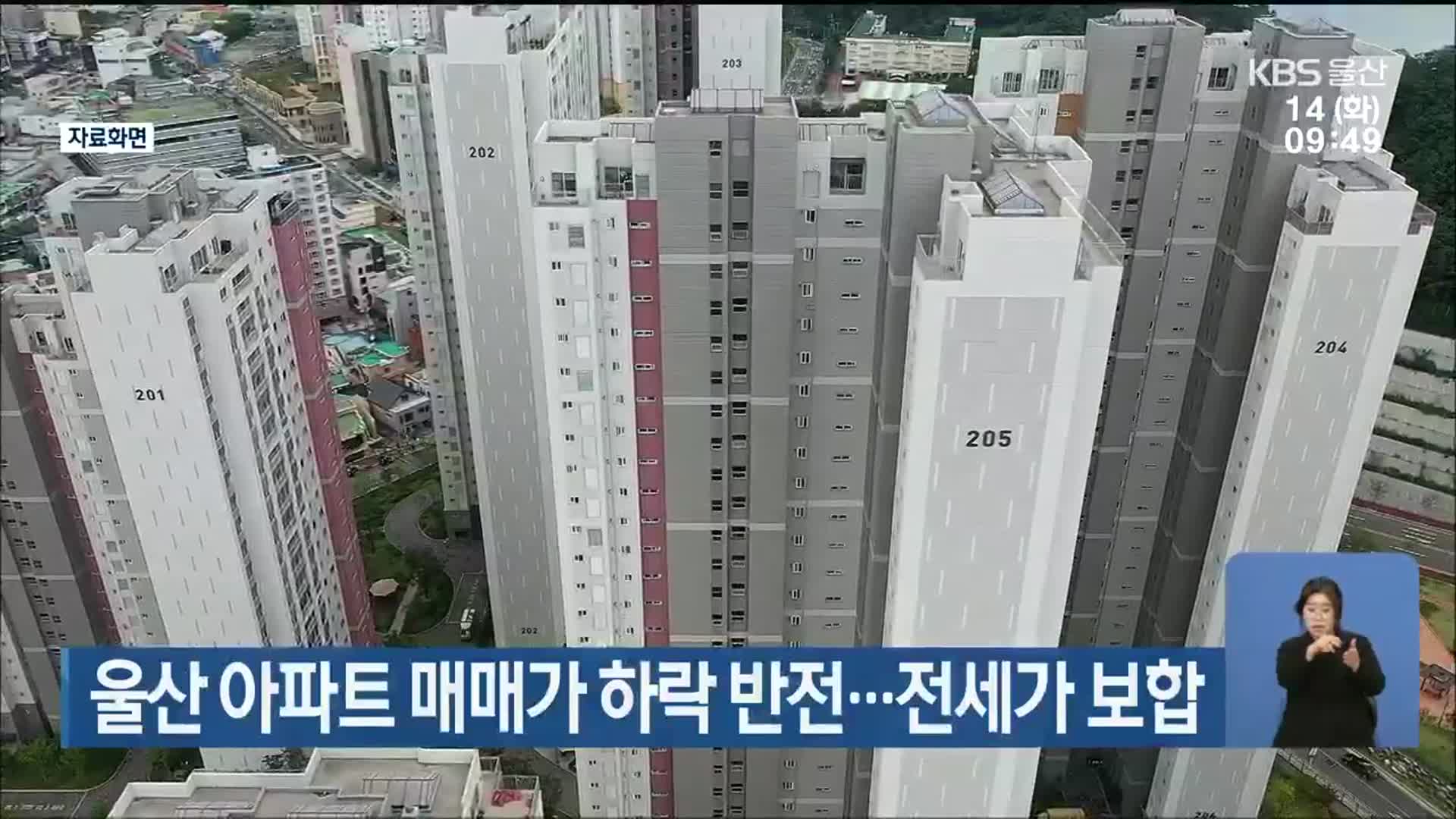 울산 아파트 매매가 하락 반전…전세가 보합