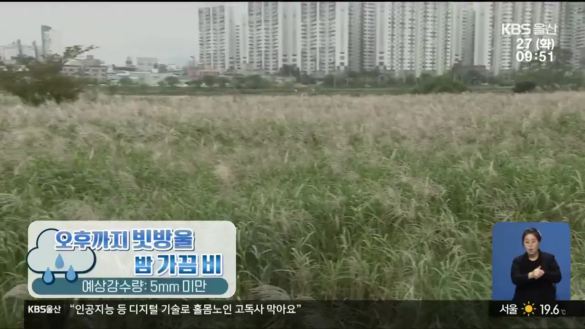 [날씨] 울산 오후까지 빗방울…예상강수량 5mm미만