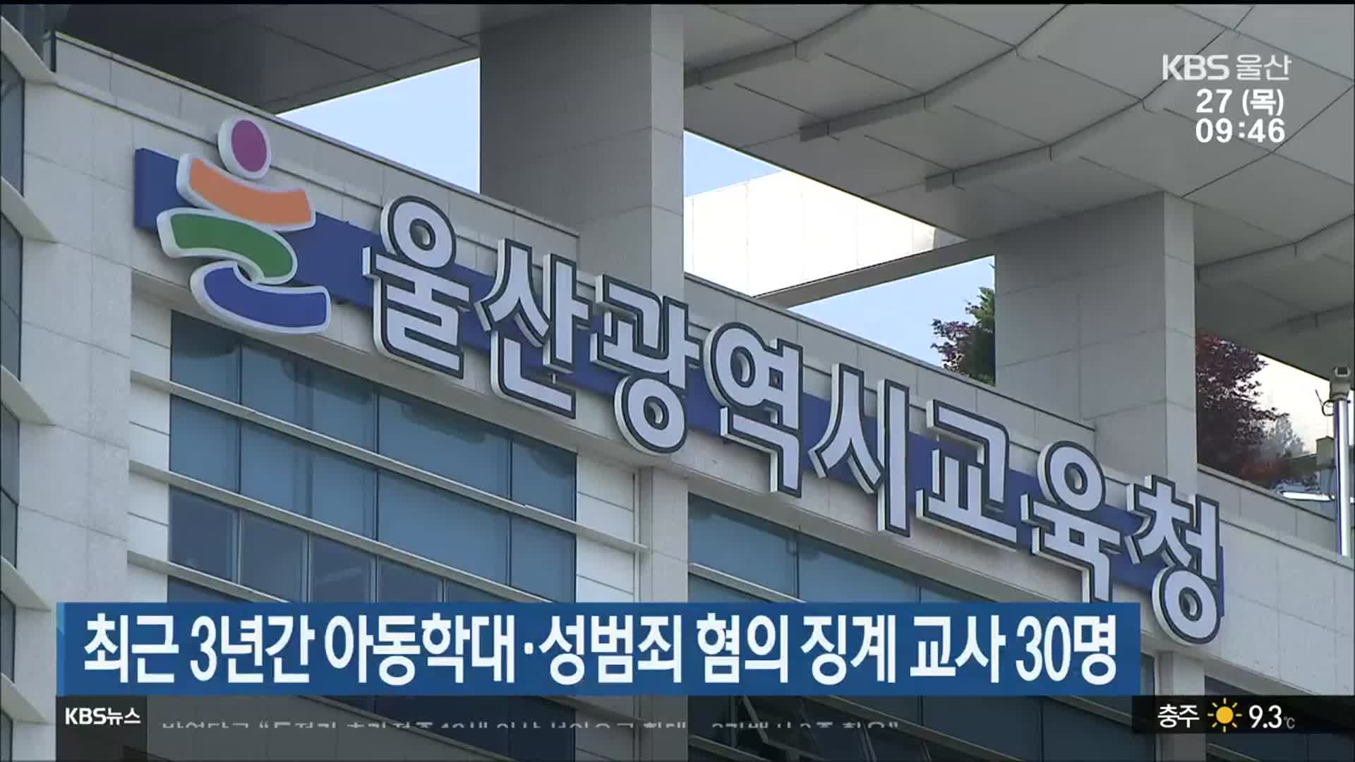 최근 3년간 아동학대·성범죄 혐의 징계 교사 30명