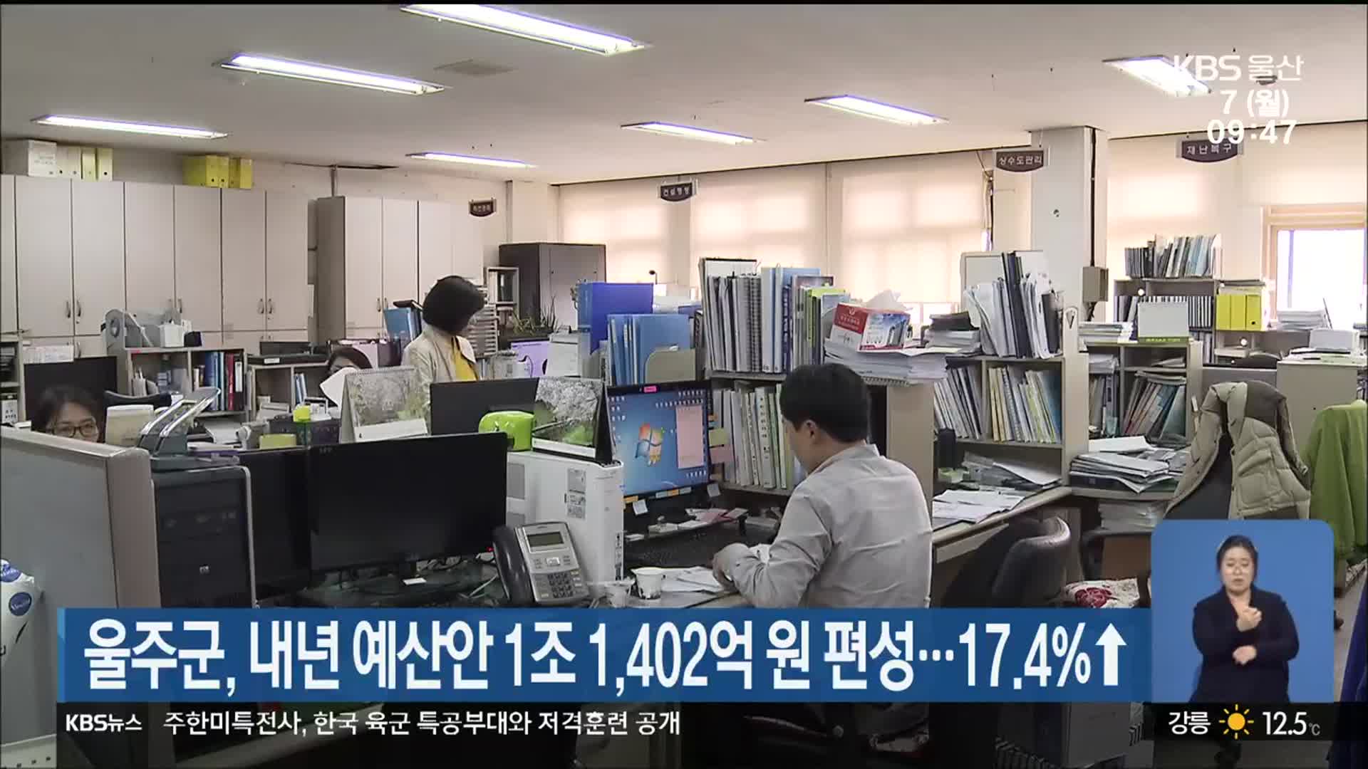울주군, 내년 예산안 1조 1,402억 원 편성…17.4%↑