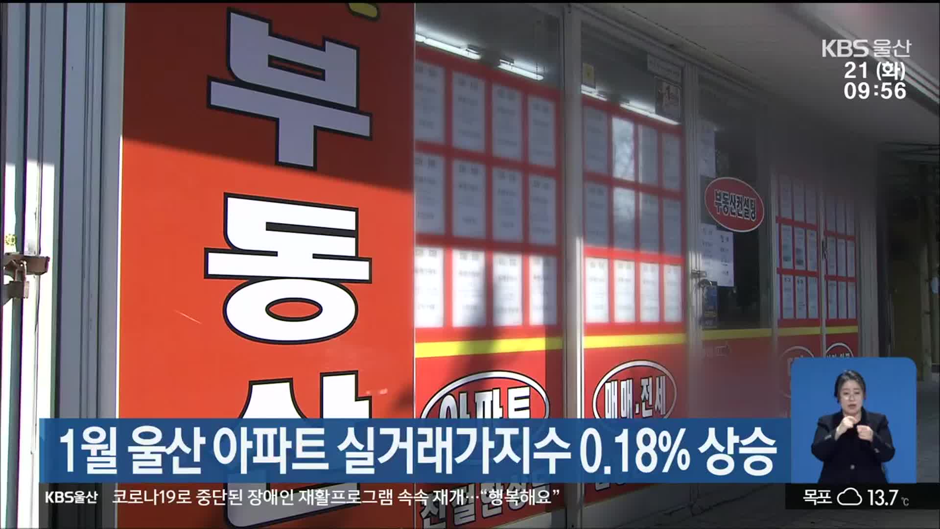 1월 울산 아파트 실거래가지수 0.18% 상승