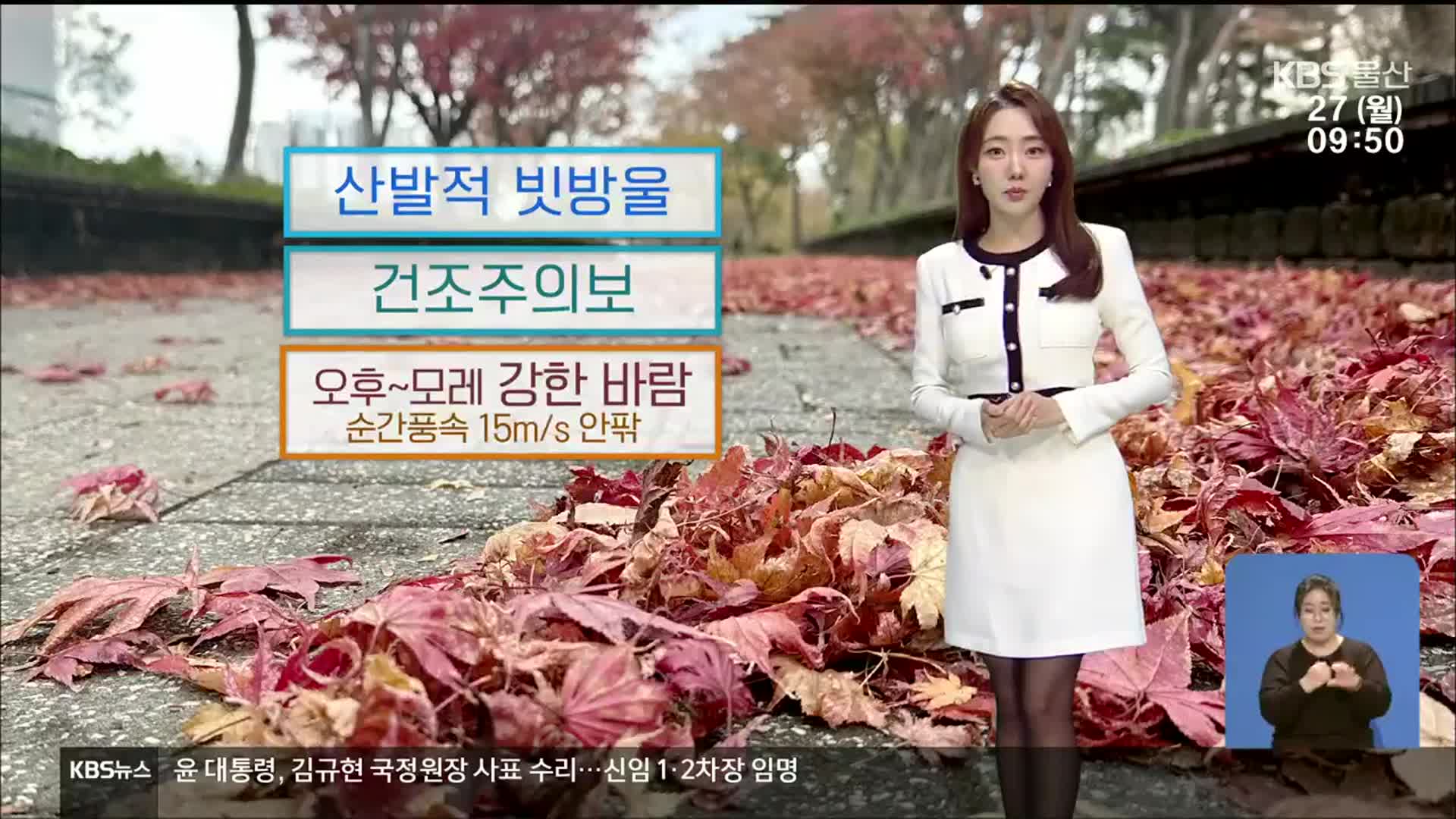 [날씨] 울산 곳곳 산발적 비…내일 오후부터 기온 ‘뚝’