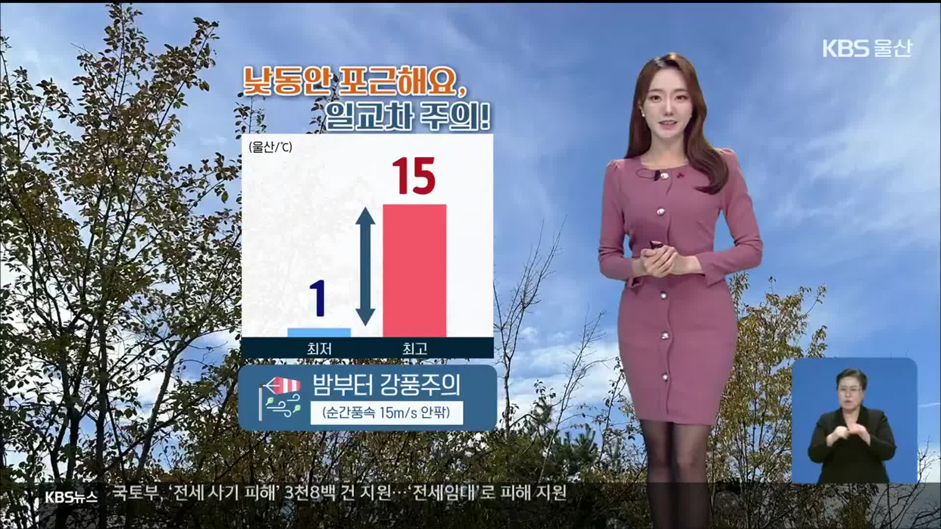 [날씨] 울산 낮 동안 포근…미세먼지 ‘나쁨’