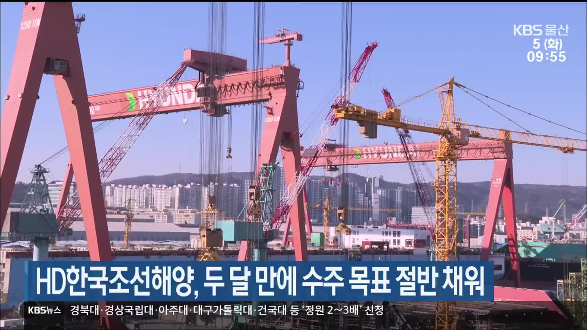 HD한국조선해양, 두 달 만에 수주 목표 절반 채워