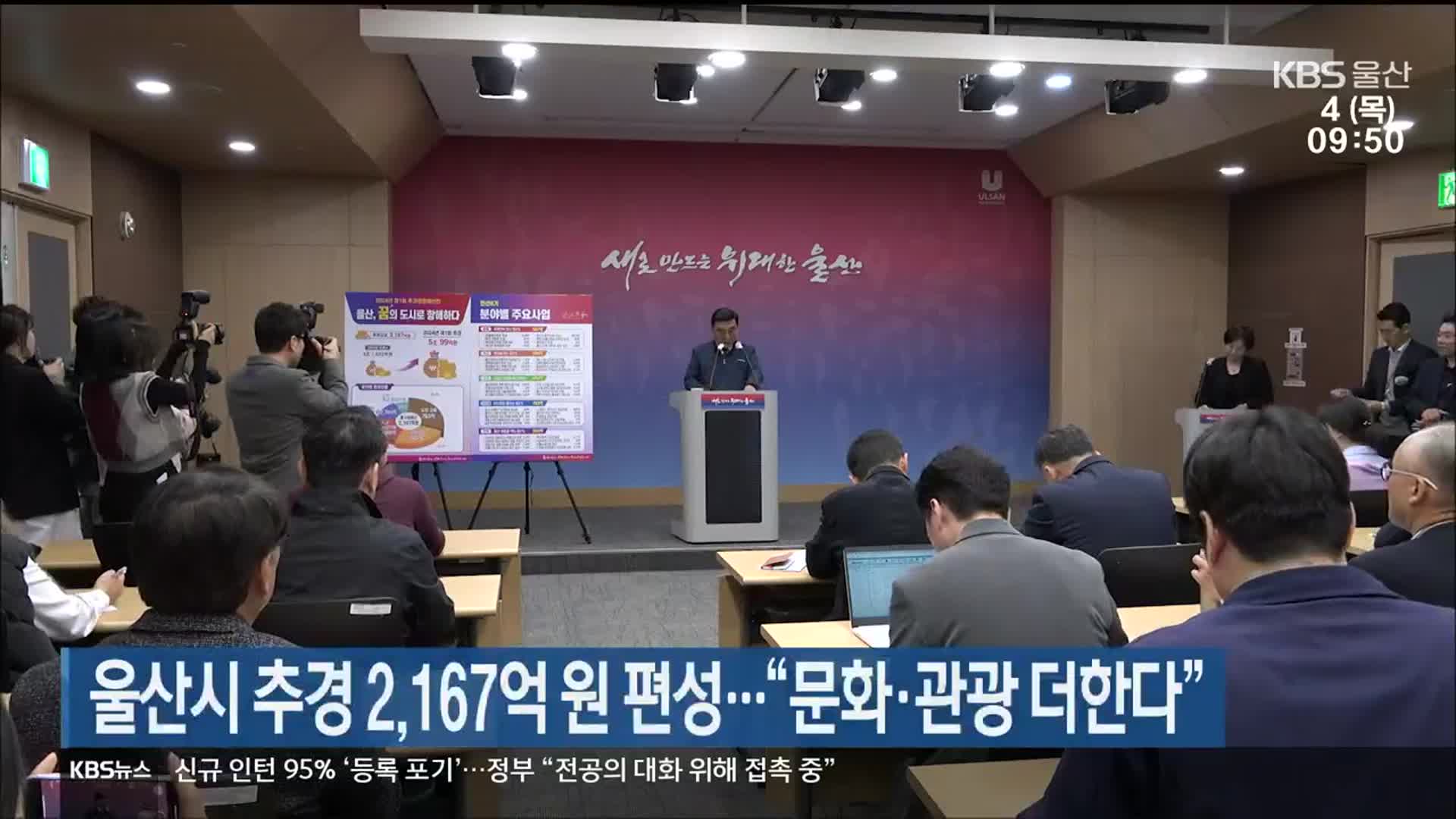 울산시 추경 2,167억 원 편성…“문화·관광 더한다”