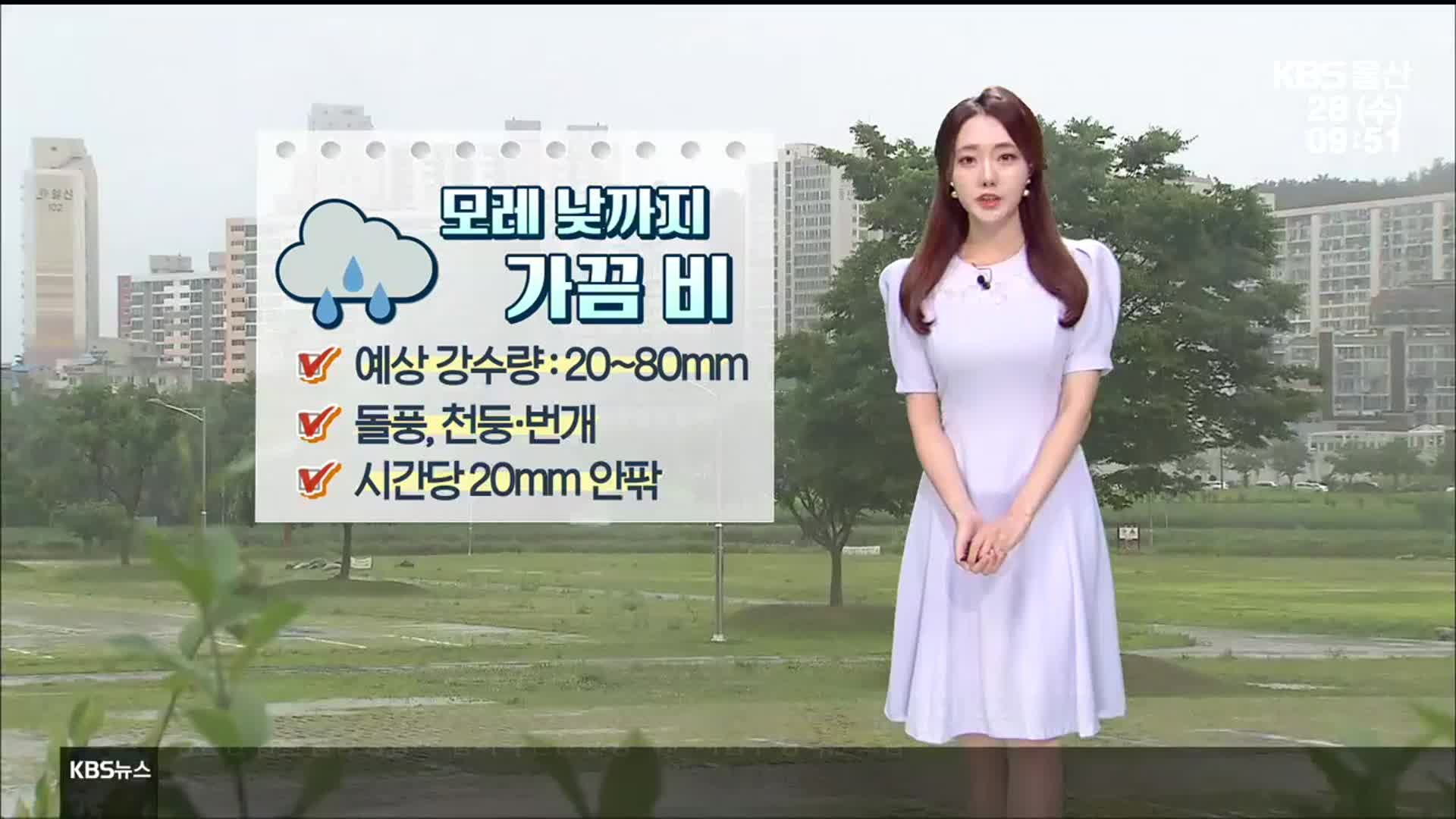 [날씨] 울산 모레 낮까지 가끔 비…돌풍, 천둥·번개 유의