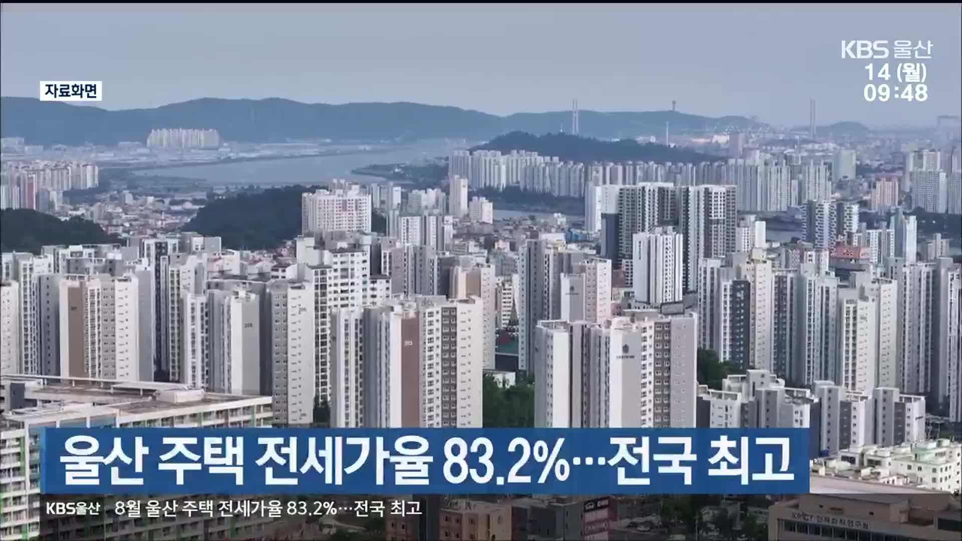 울산 주택 전세가율 83.2%…전국 최고