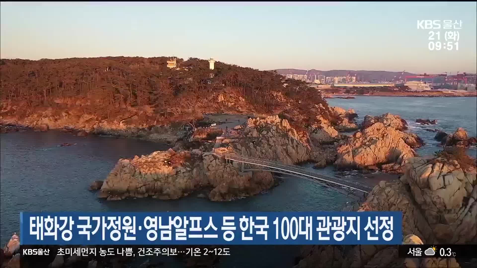 태화강 국가정원·영남알프스 등 한국 100대 관광지 선정