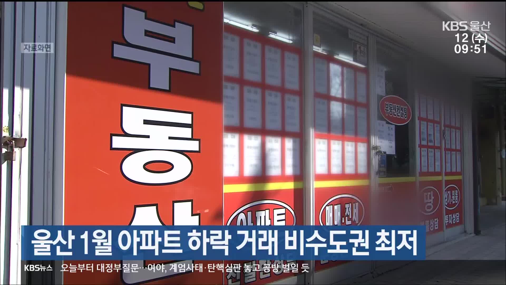 울산 1월 아파트 하락 거래 비수도권 최저