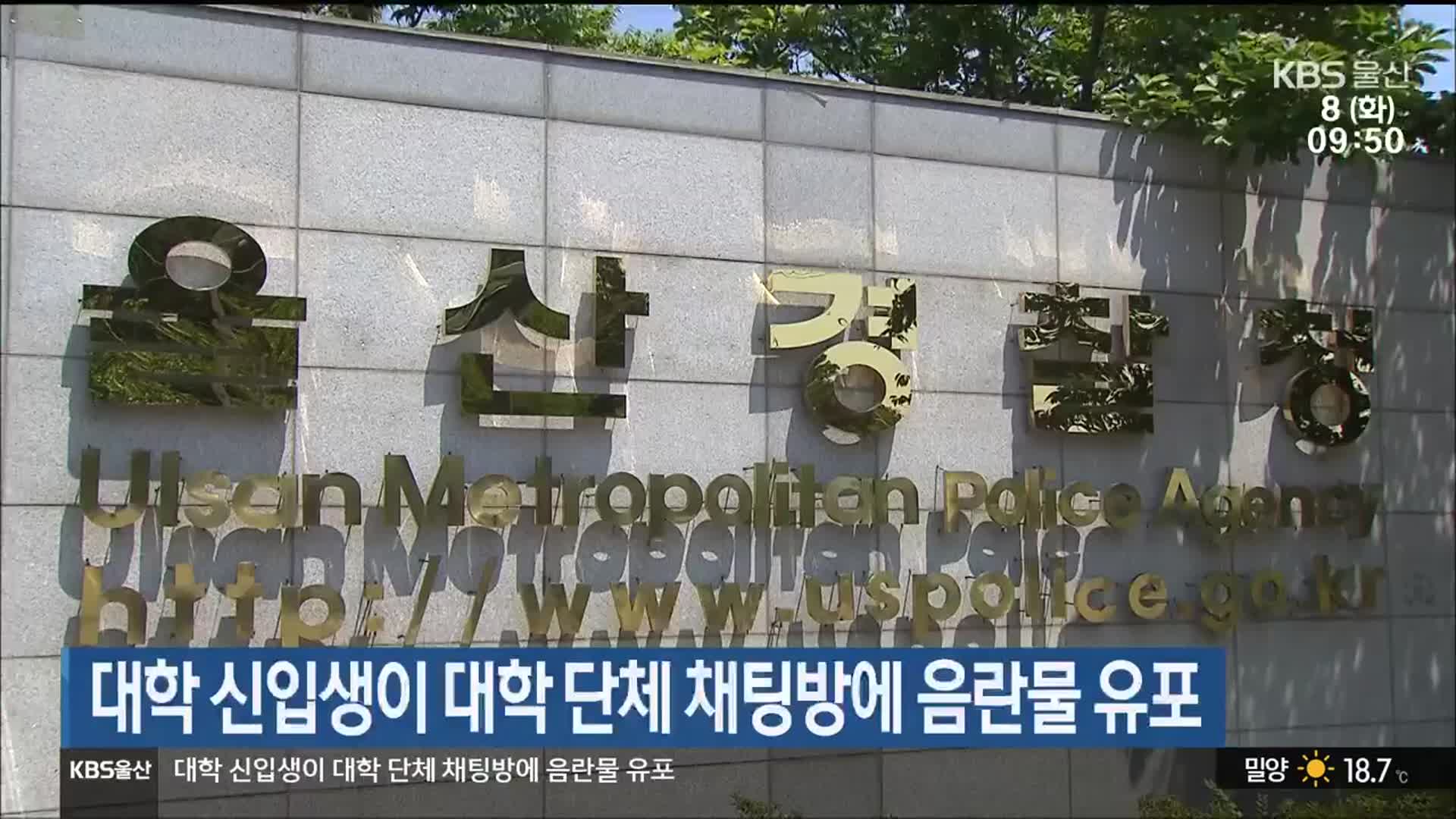 대학 신입생이 대학 단체 채팅방에 음란물 유포