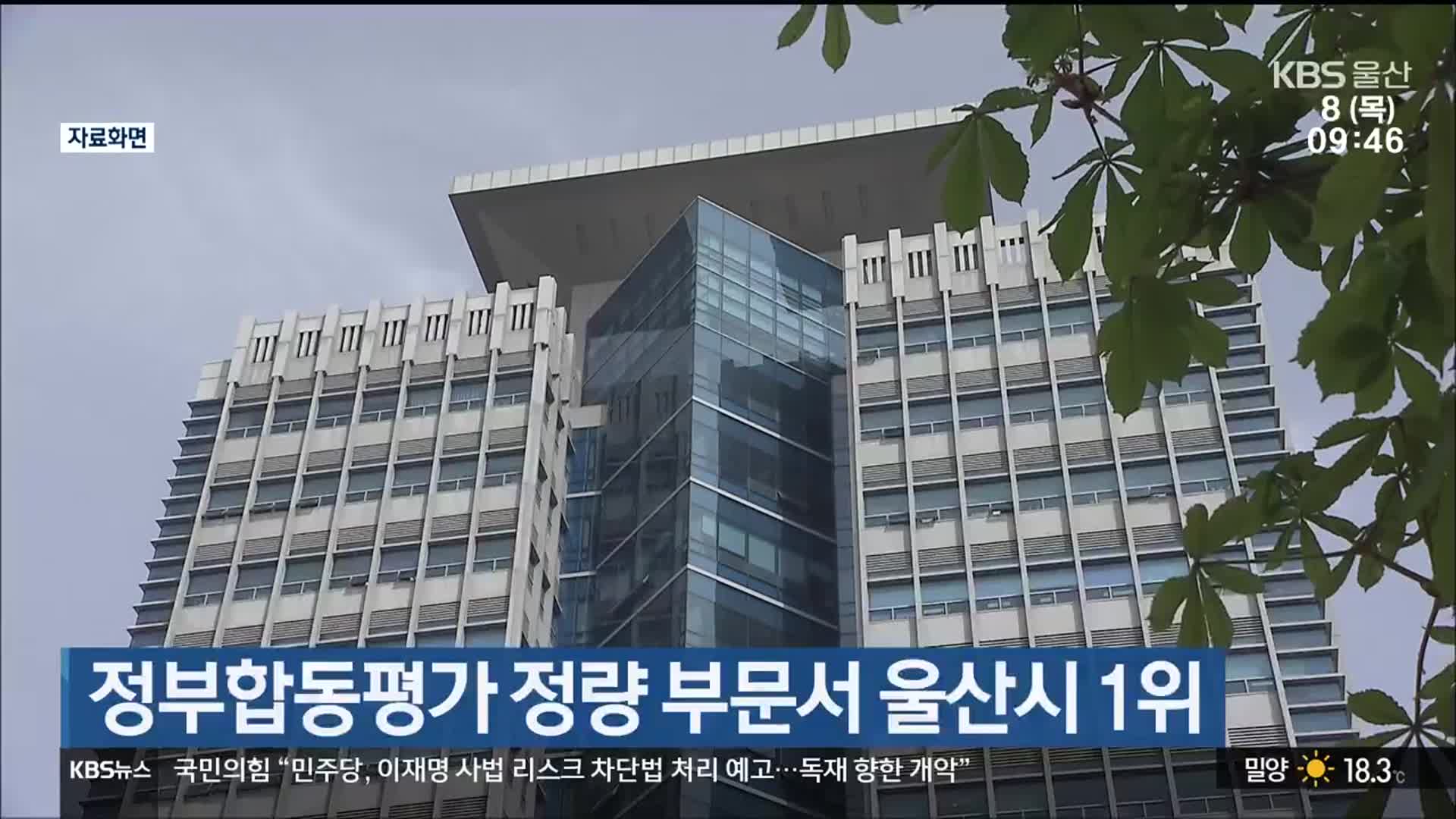 정부합동평가 정량 부문서 울산시 1위