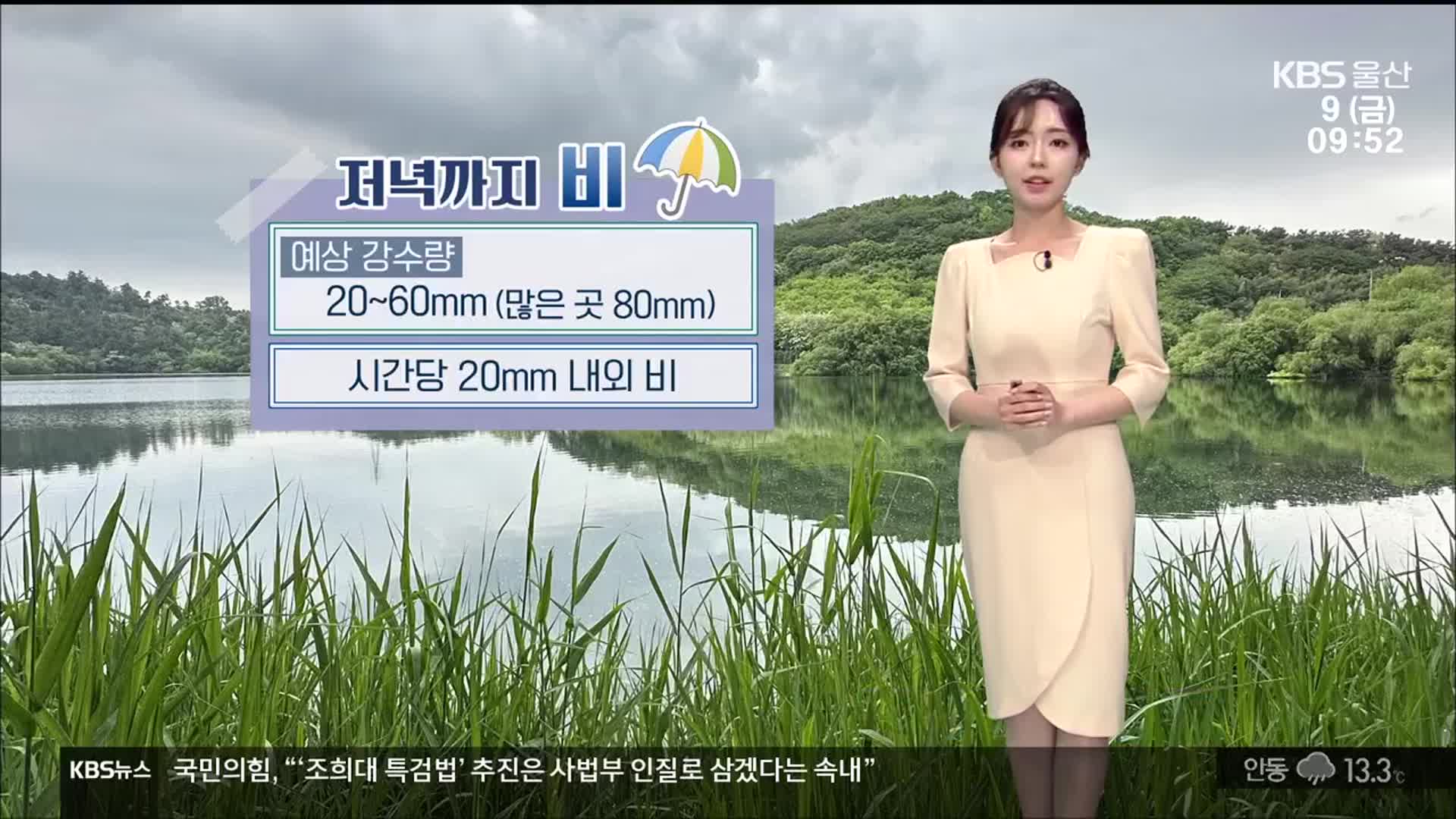 [날씨] 울산 저녁까지 최대 80mm 비…돌풍·천둥·번개 주의