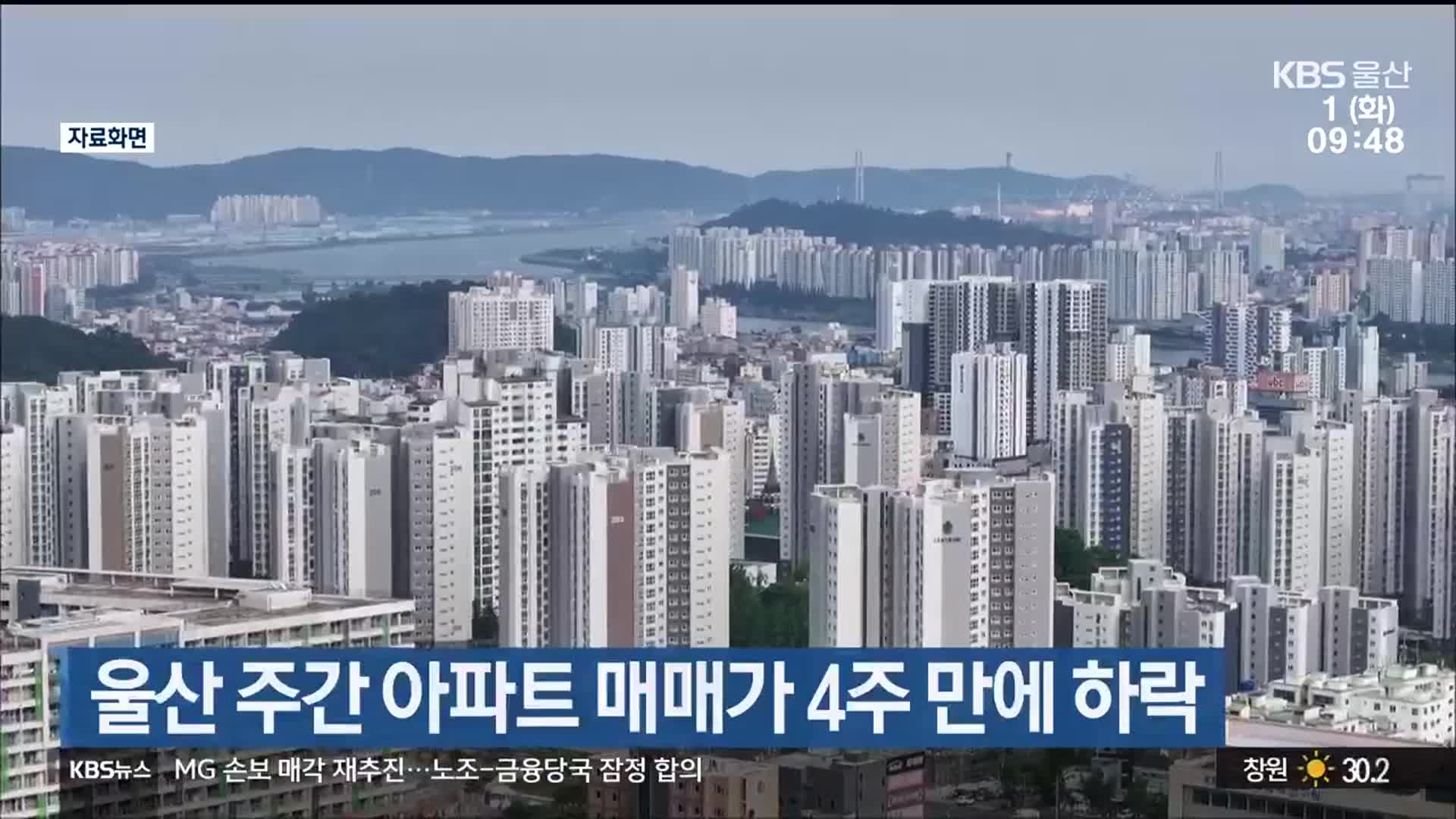 울산 주간 아파트 매매가 4주 만에 하락