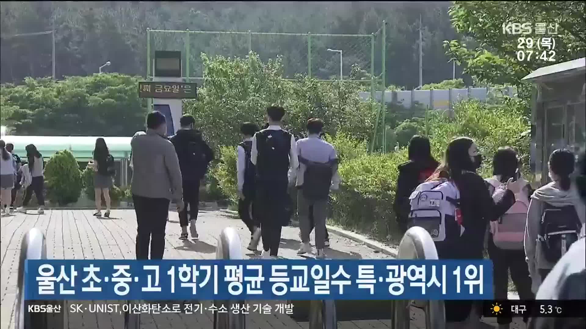 울산 초·중·고 1학기 평균 등교일수 특·광역시 1위