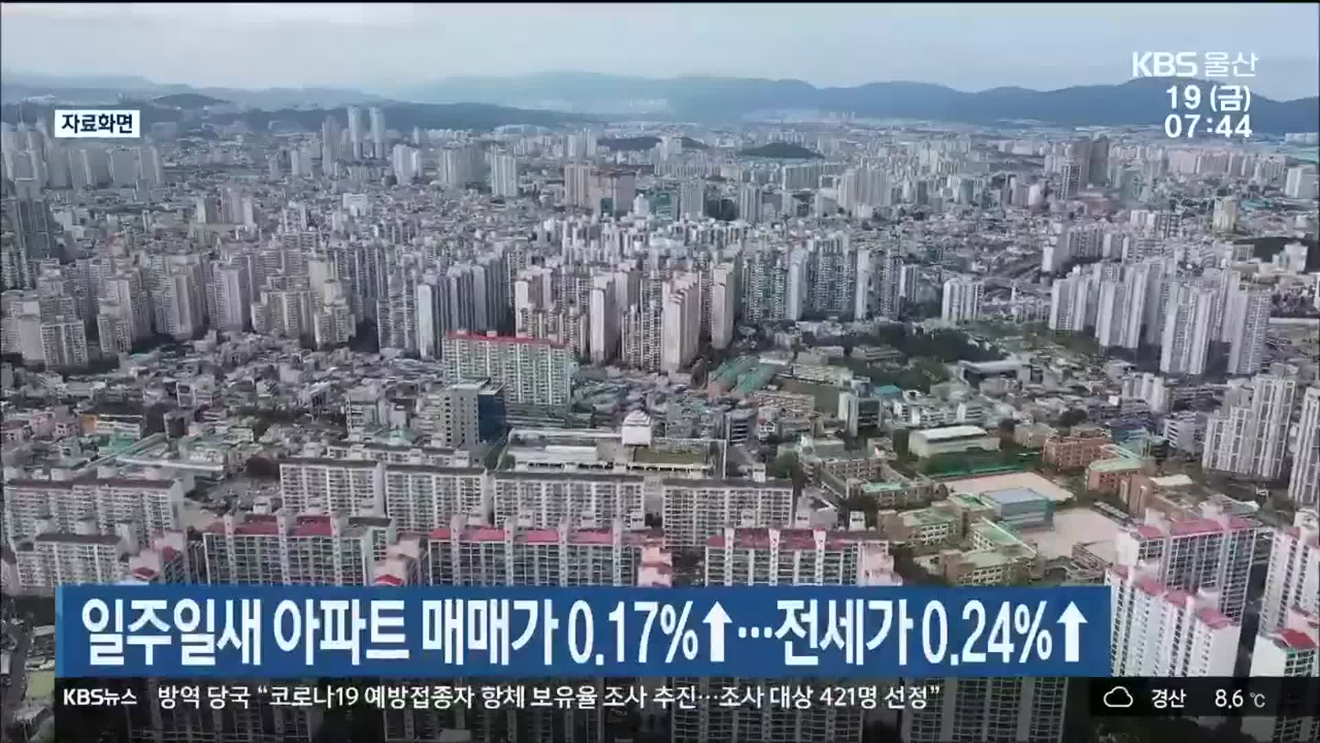 일주일새 울산 아파트 매매가 0.17%↑…전세가 0.24%↑