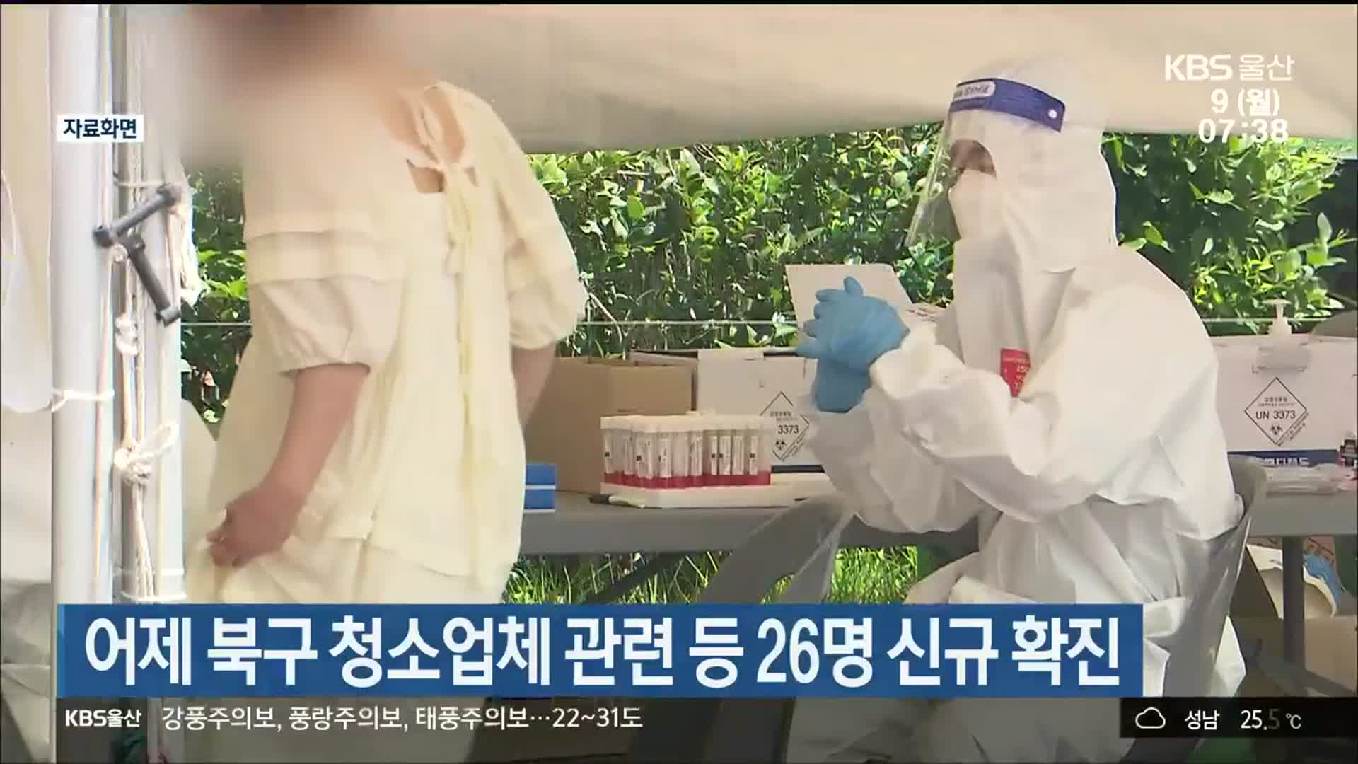 어제 울산 북구 청소업체 관련 등 26명 신규 확진