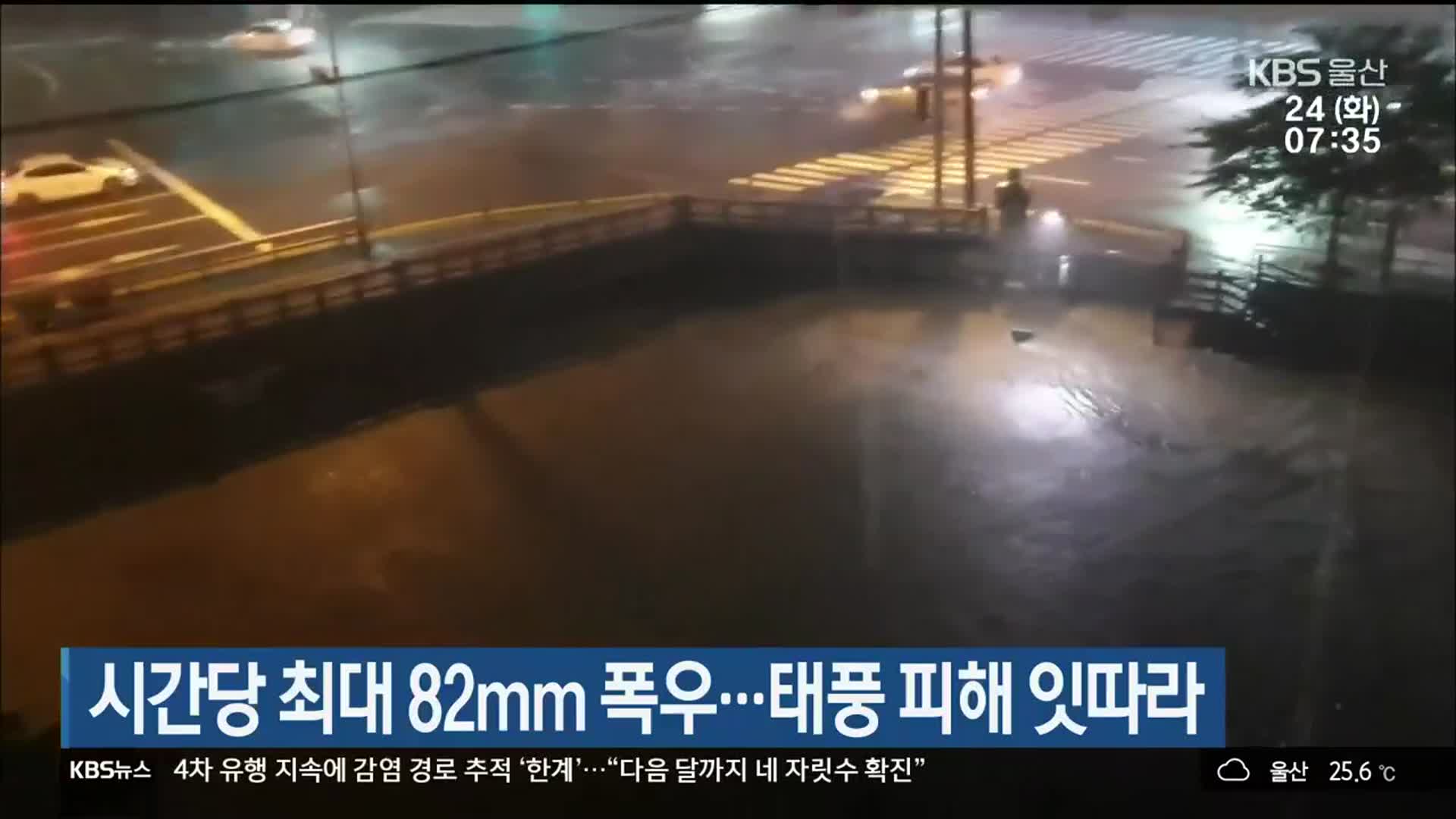 울산 시간당 최대 82mm 폭우…태풍 피해 잇따라