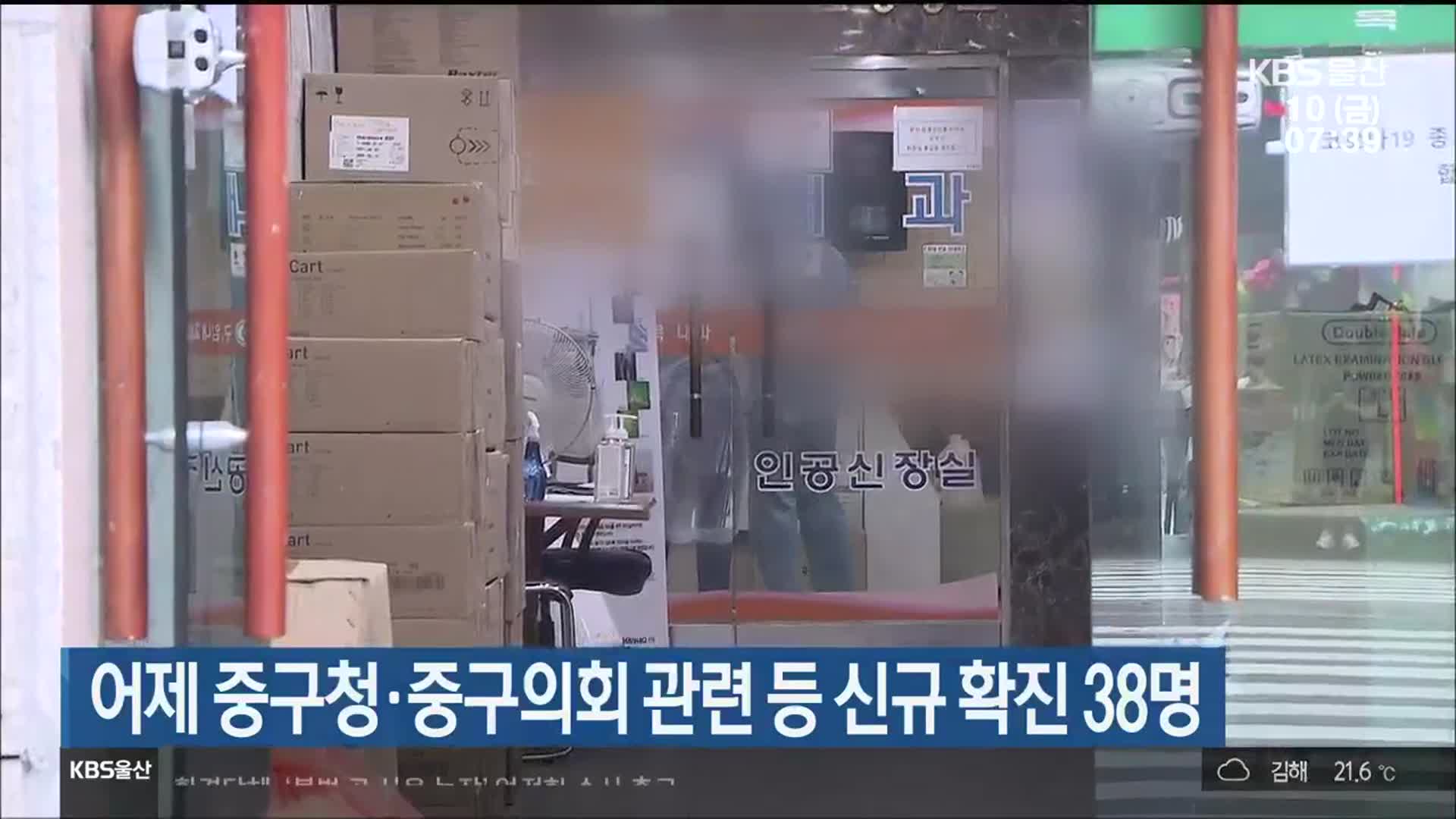 어제 울산 중구청·중구의회 관련 등 신규 확진 38명
