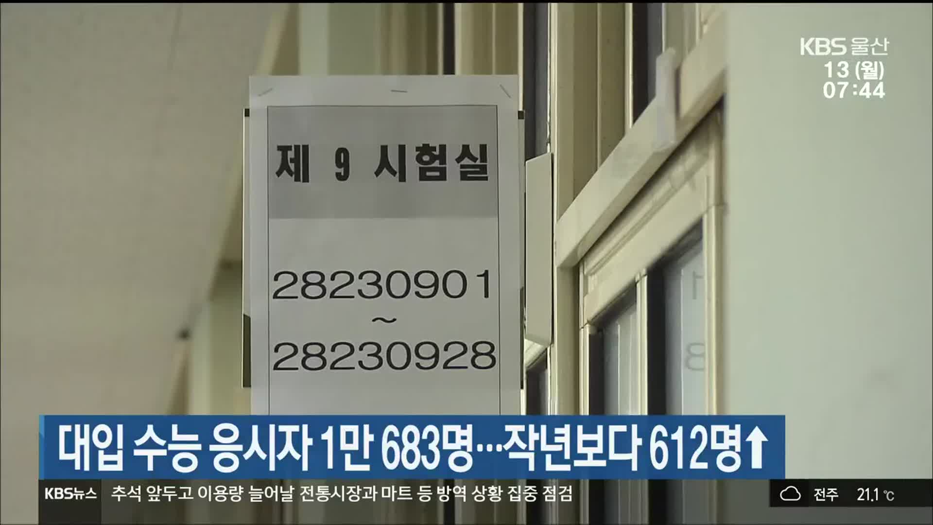 대입 수능 응시자 1만 683명…작년보다 612명↑