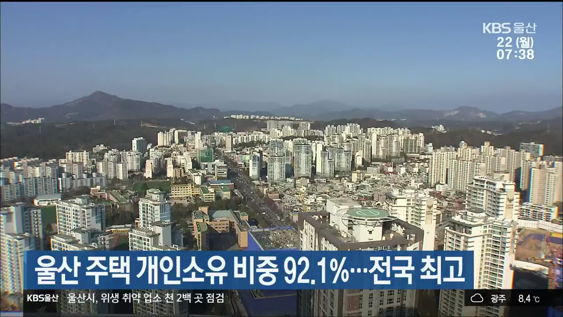 울산 주택 개인소유 비중 92.1%…전국 최고